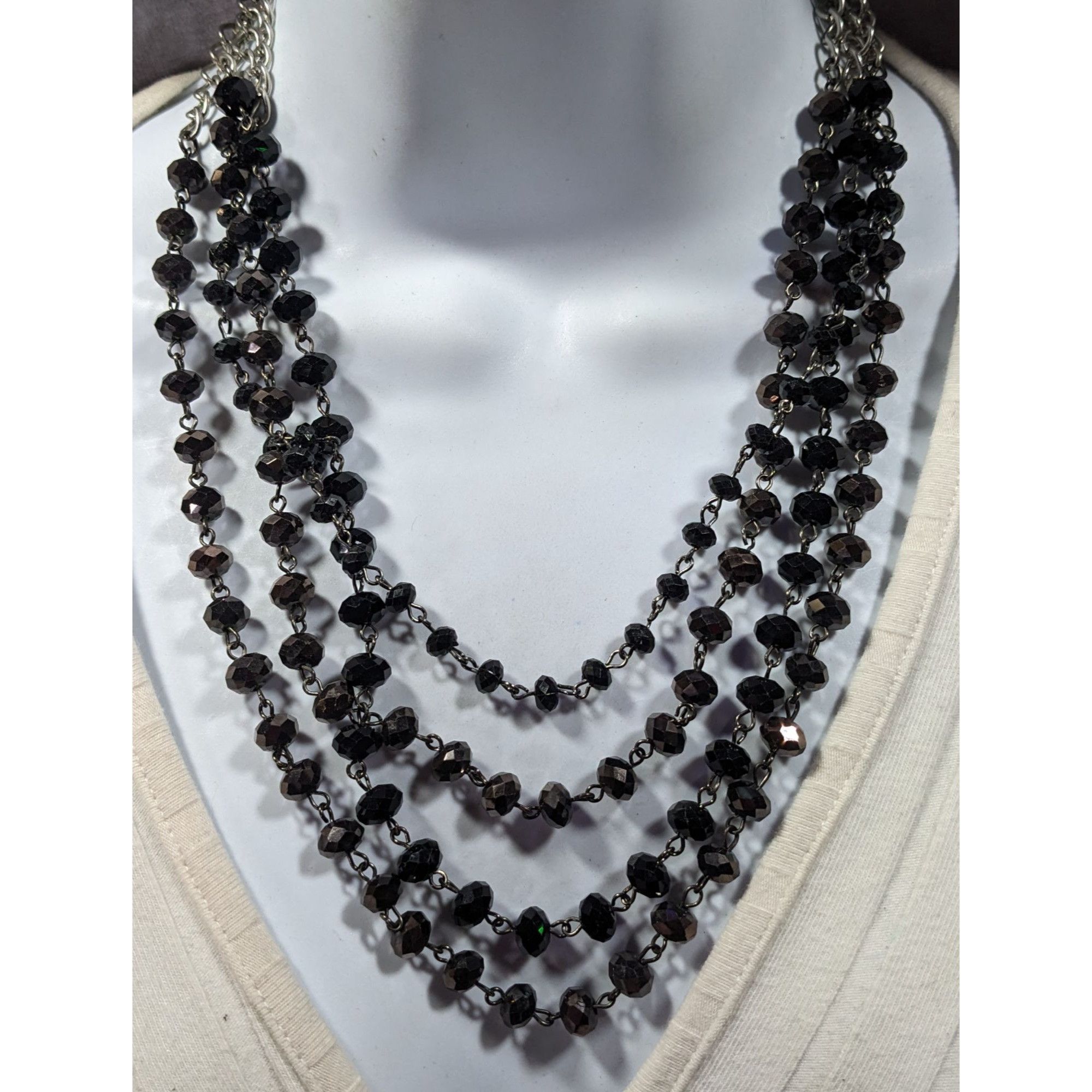 Other Glam Goth Multilayer Faceted Glass Beaded Necklace Size ONE SIZE - 1 Thumbnail