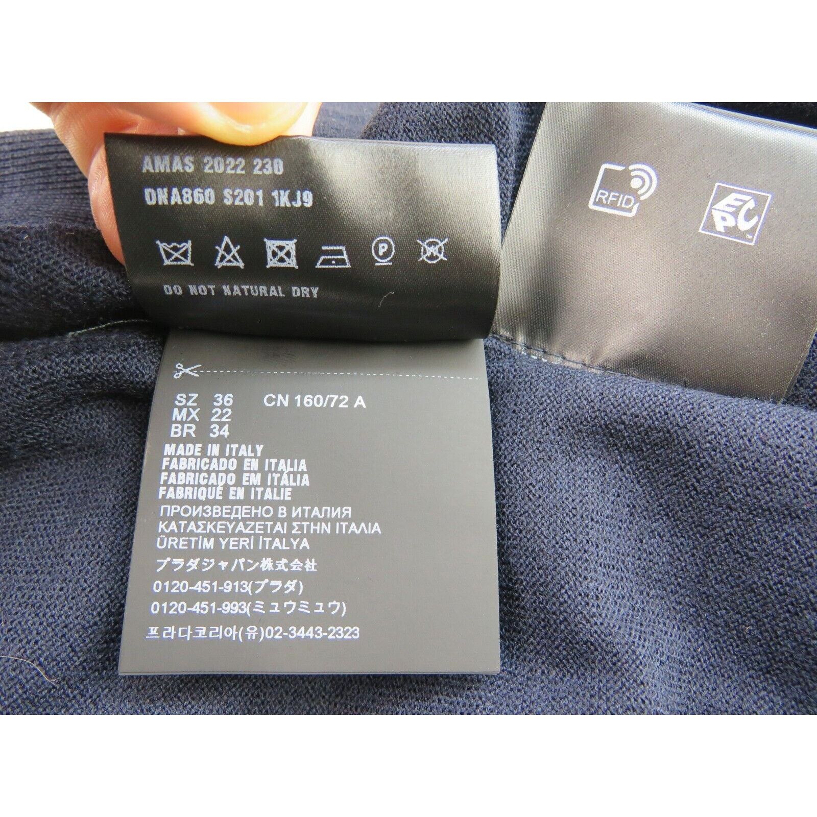 Prada PRADA DNA860 BLUE WOOL BUTTONS LONG SLEEVE CARDIGAN 36 4 $1K Size XS / US 0-2 / IT 36-38 - 12 Thumbnail