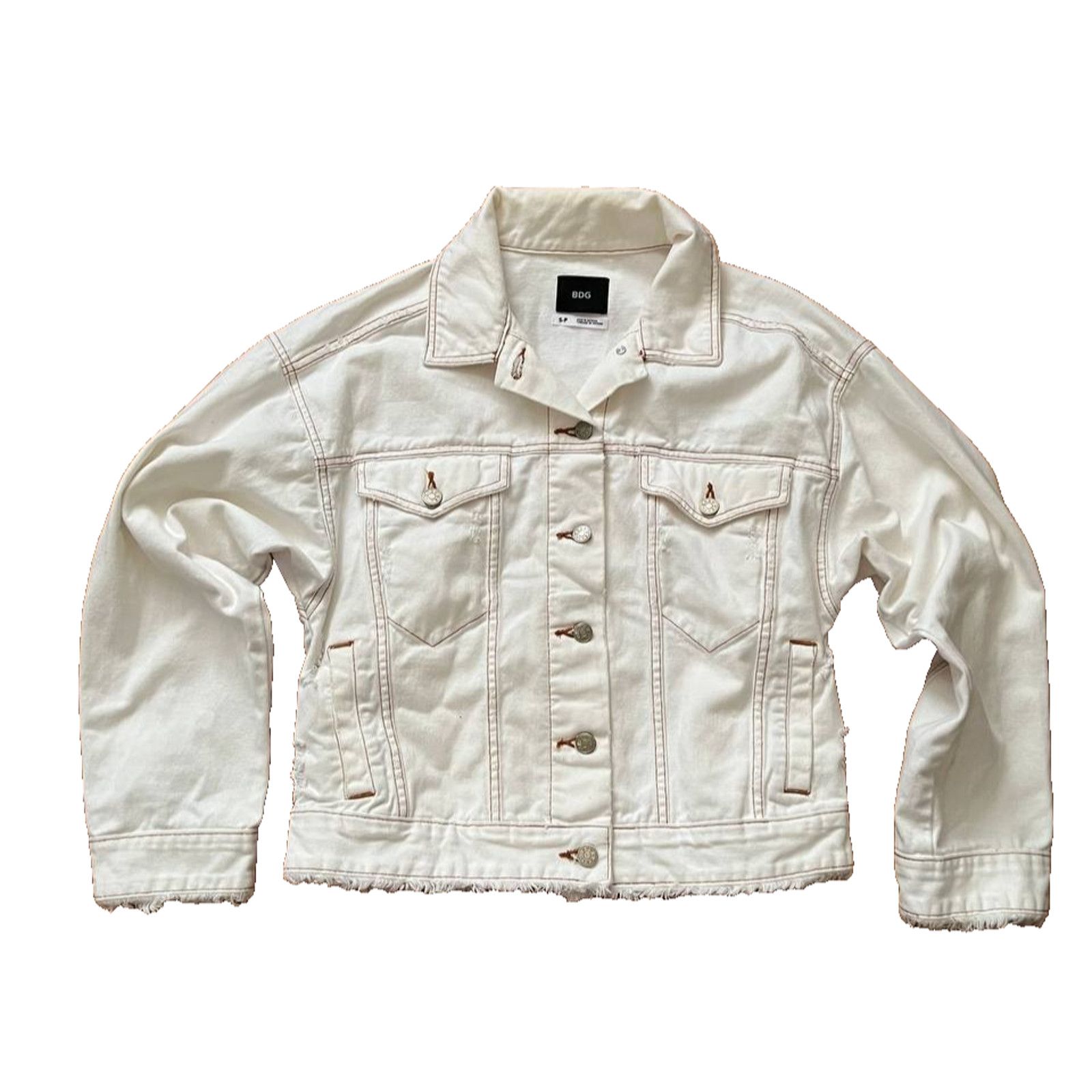 Bdg Urban Outfitters BDG Oversized White Jean Jacket S/P A002045 Size S / US 4 / IT 40 - 2 Thumbnail