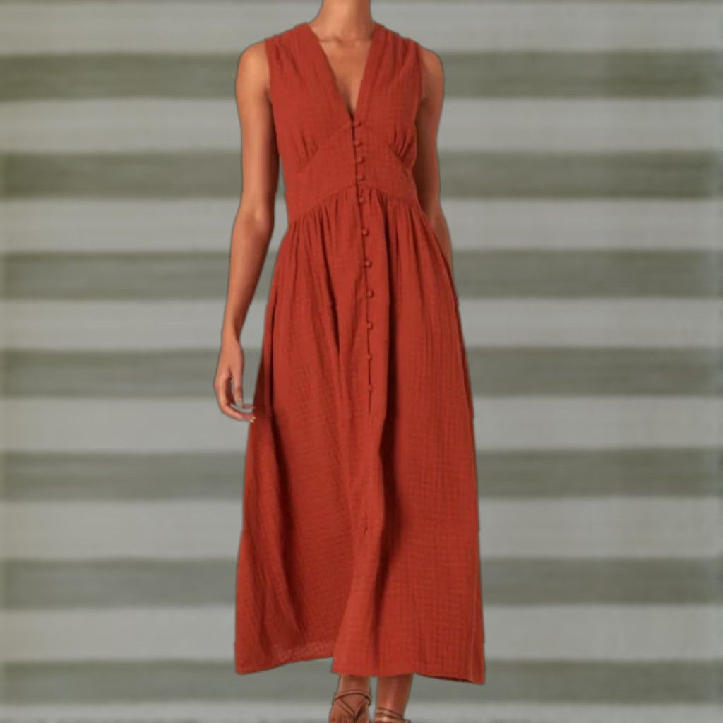 Vintage Nobody's Child Dress Sleeveless Midaxi Starlight Burnt Orange US 0 NWT Size XS / US 0-2 / IT 36-38 - 1 Thumbnail