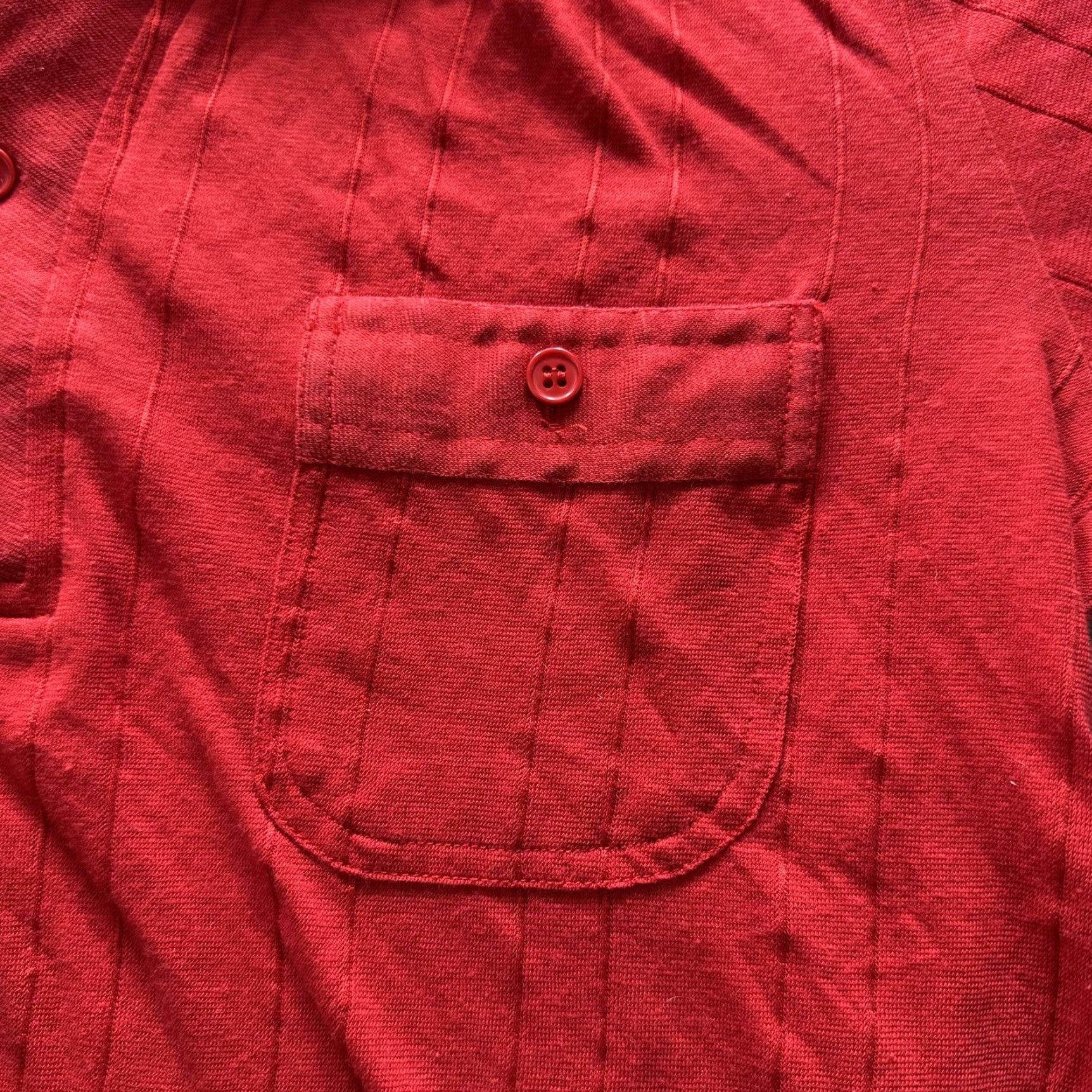 Vintage VINTAGE Nature Knit Polo Shirt Mens S Red Striped Knit Pocket Short Sleeve Casual Size US S / EU 44-46 / 1 - 3 Thumbnail