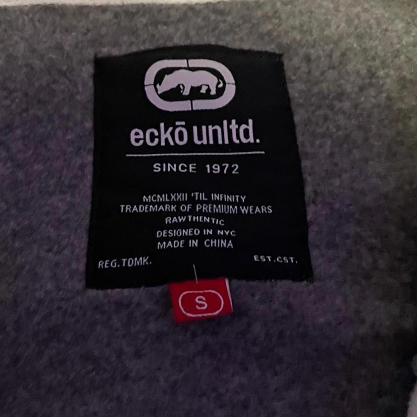 Ecko Unltd. Ecko Untld. Gray & White Zip-Up Hoodie With Rhino Design M Size US M / EU 48-50 / 2 - 2 Thumbnail