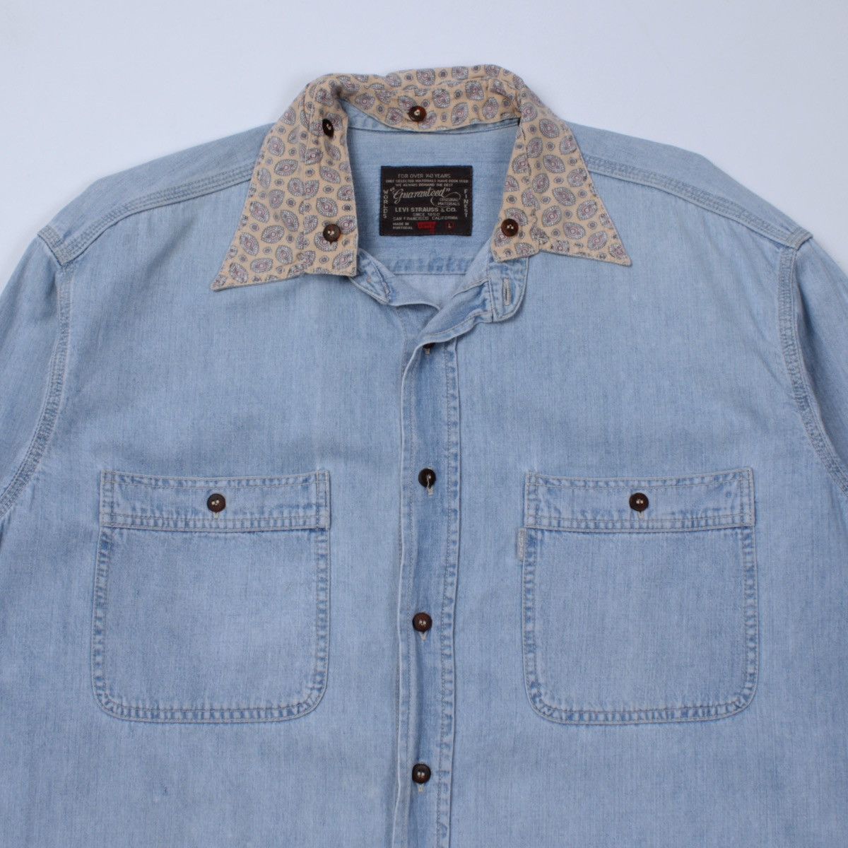 Levi's × Vintage LEVIS Vintage 3 in 1 Collar Guaranteed Jeans Denim Shirt Size US L / EU 52-54 / 3 - 3 Thumbnail