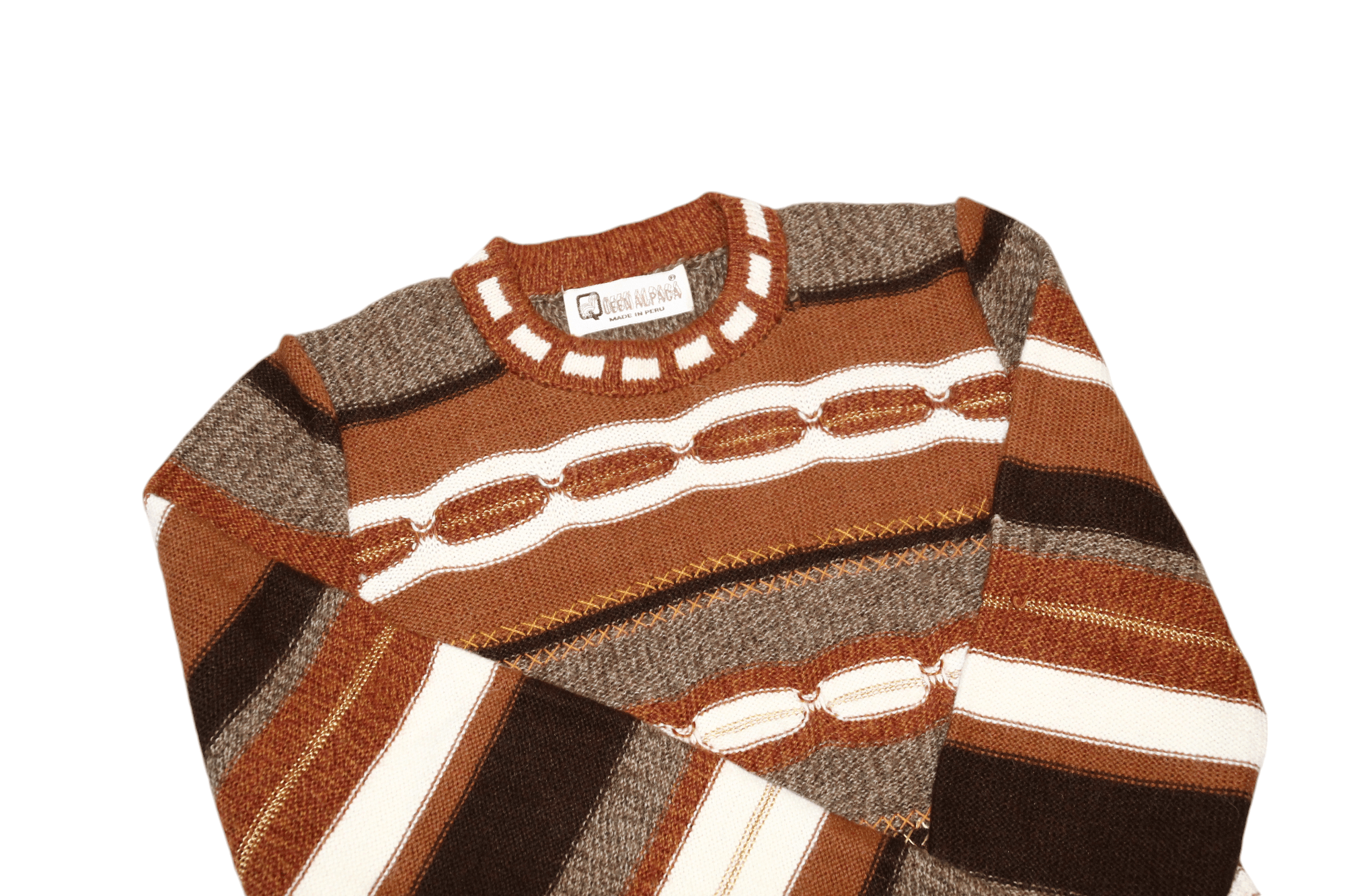 Homespun Knitwear VTG Handcrafted Alpaca Wool Knit Sweater Tribal Pattern Size M / US 6-8 / IT 42-44 - 6 Thumbnail