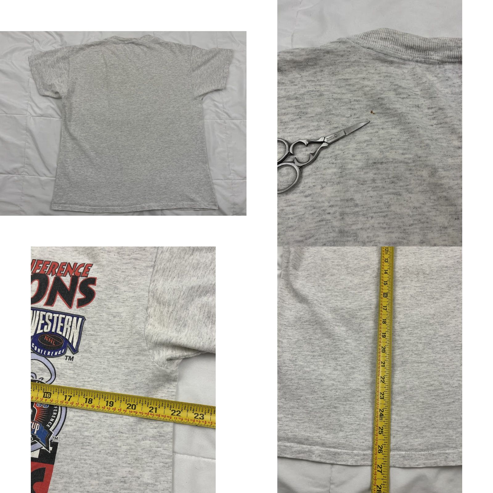 Delta VINTAGE Detroit Red Wings T-Shirt NHL 90s Logo Crew Neck Short Sleeve Gray 1990s Men Large MLB Sports USA Size US L / EU 52-54 / 3 - 8 Thumbnail