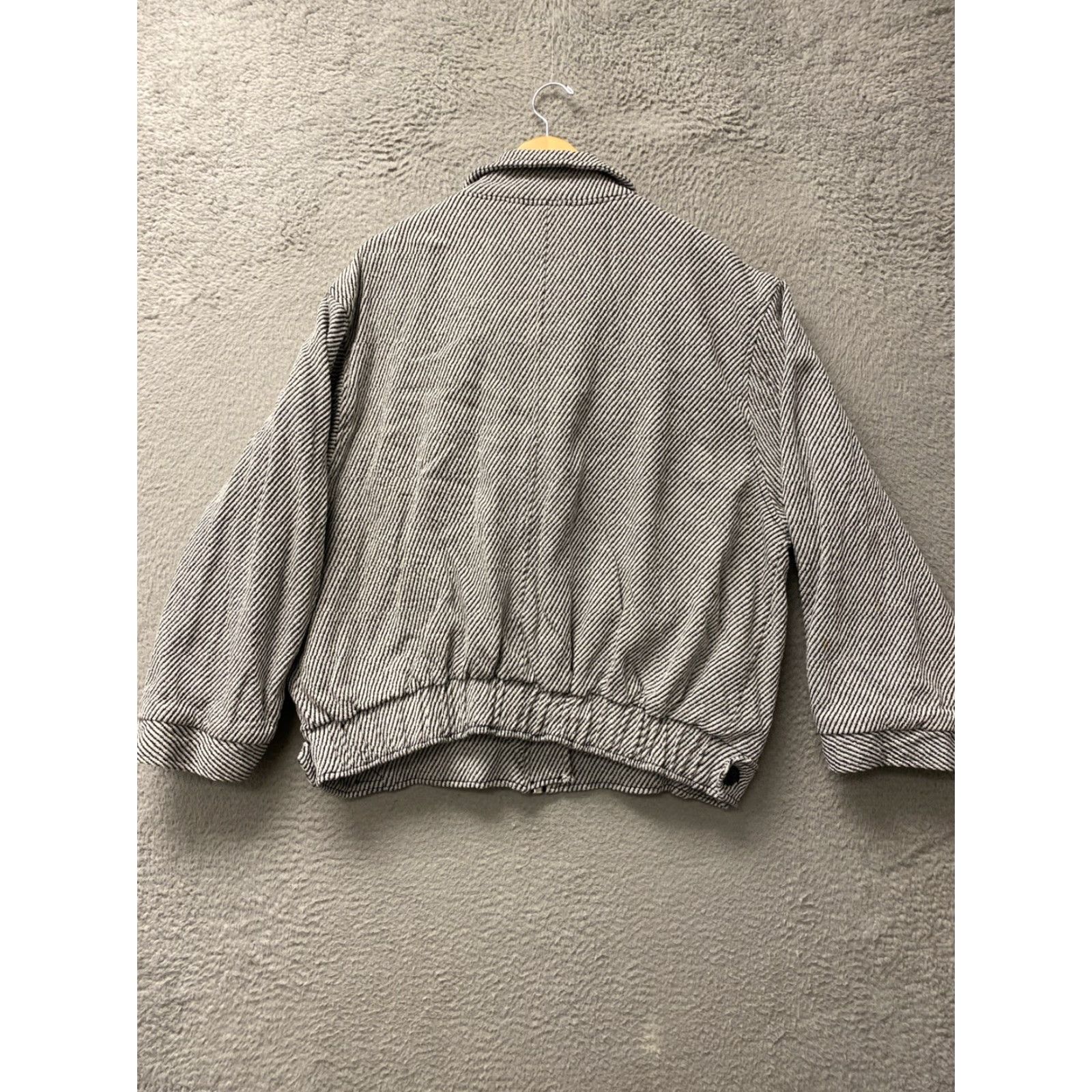 Free People Free People Jacket Zip Coat Womens L Black White Striped Cotton / Size L / US 10 / IT 46 - 7 Thumbnail