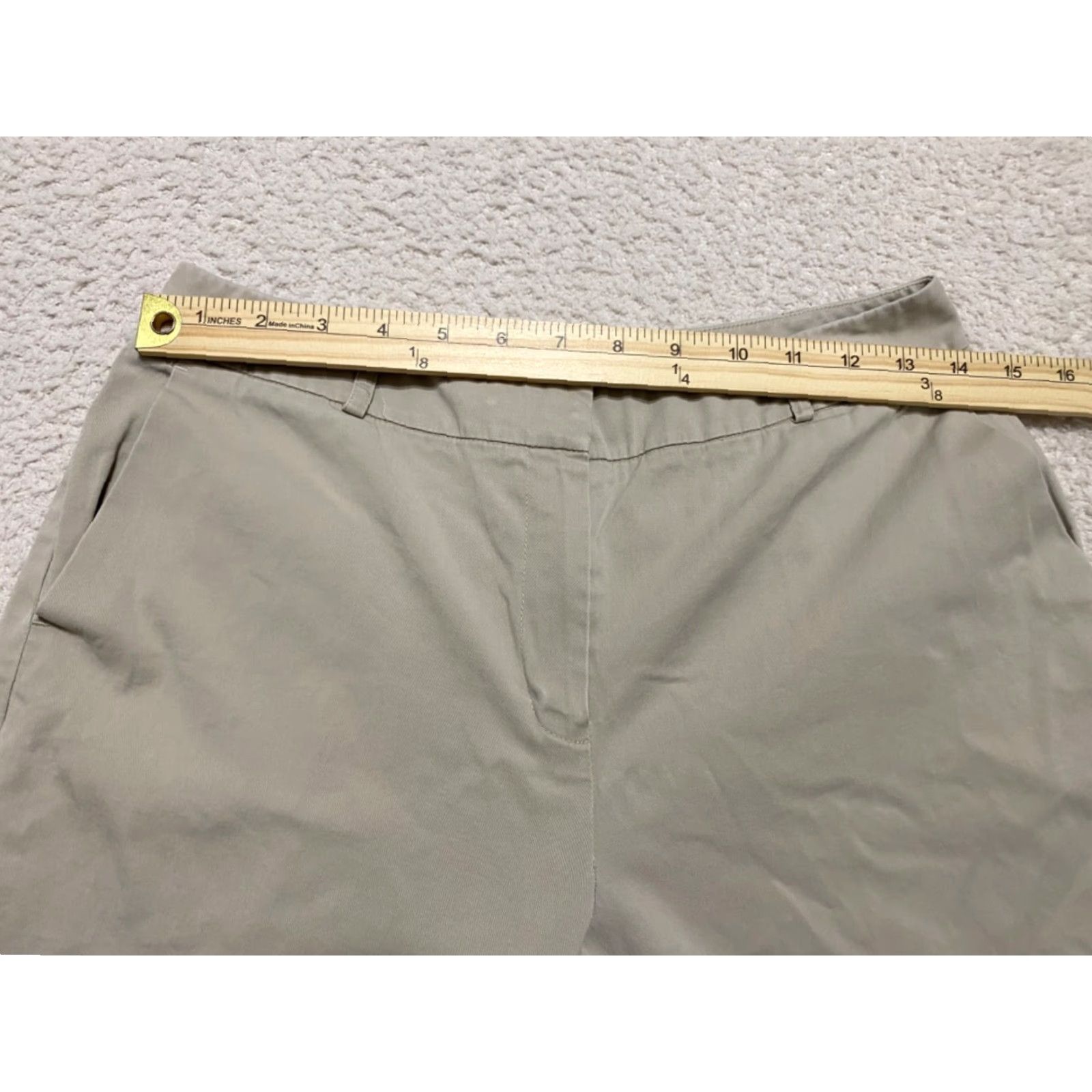 Talbots Talbots Capri Pants Womens 8P Petite Solid Beige Stretch Cotton Mid Rise Capris Casual Pant Pocket Be... Size 28" / US 6 / IT 42 - 5 Thumbnail