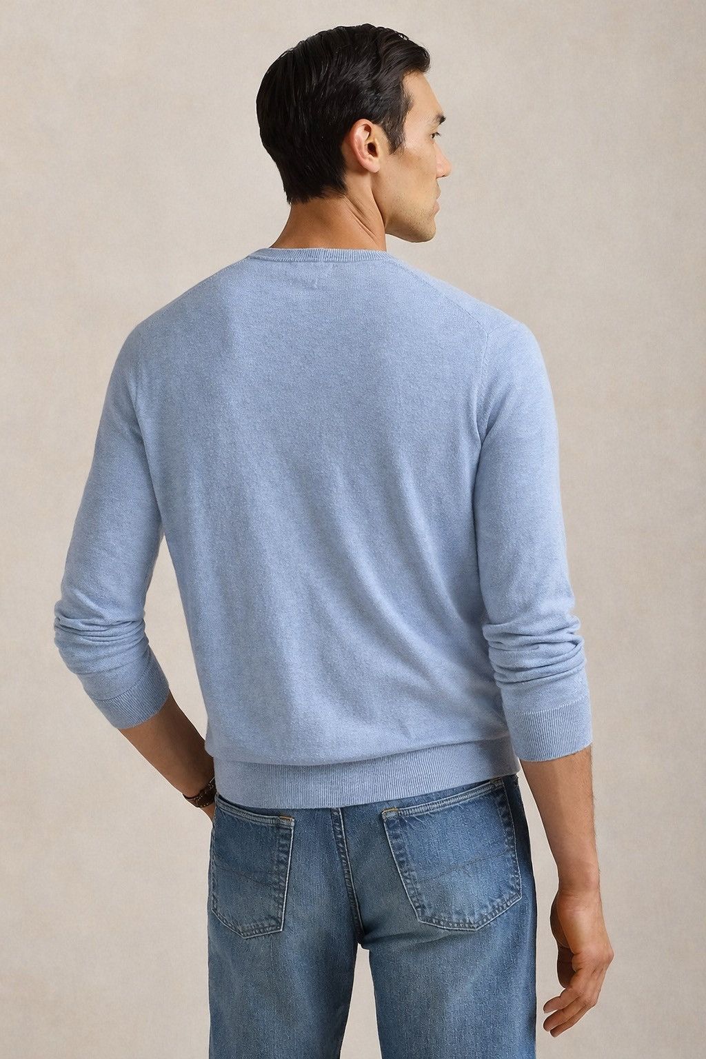 Polo Ralph Lauren Polo Ralph Lauren Blue Sweater Slim Fit Cotton Knit Pullover Size US XL / EU 56 / 4 - 2 Thumbnail