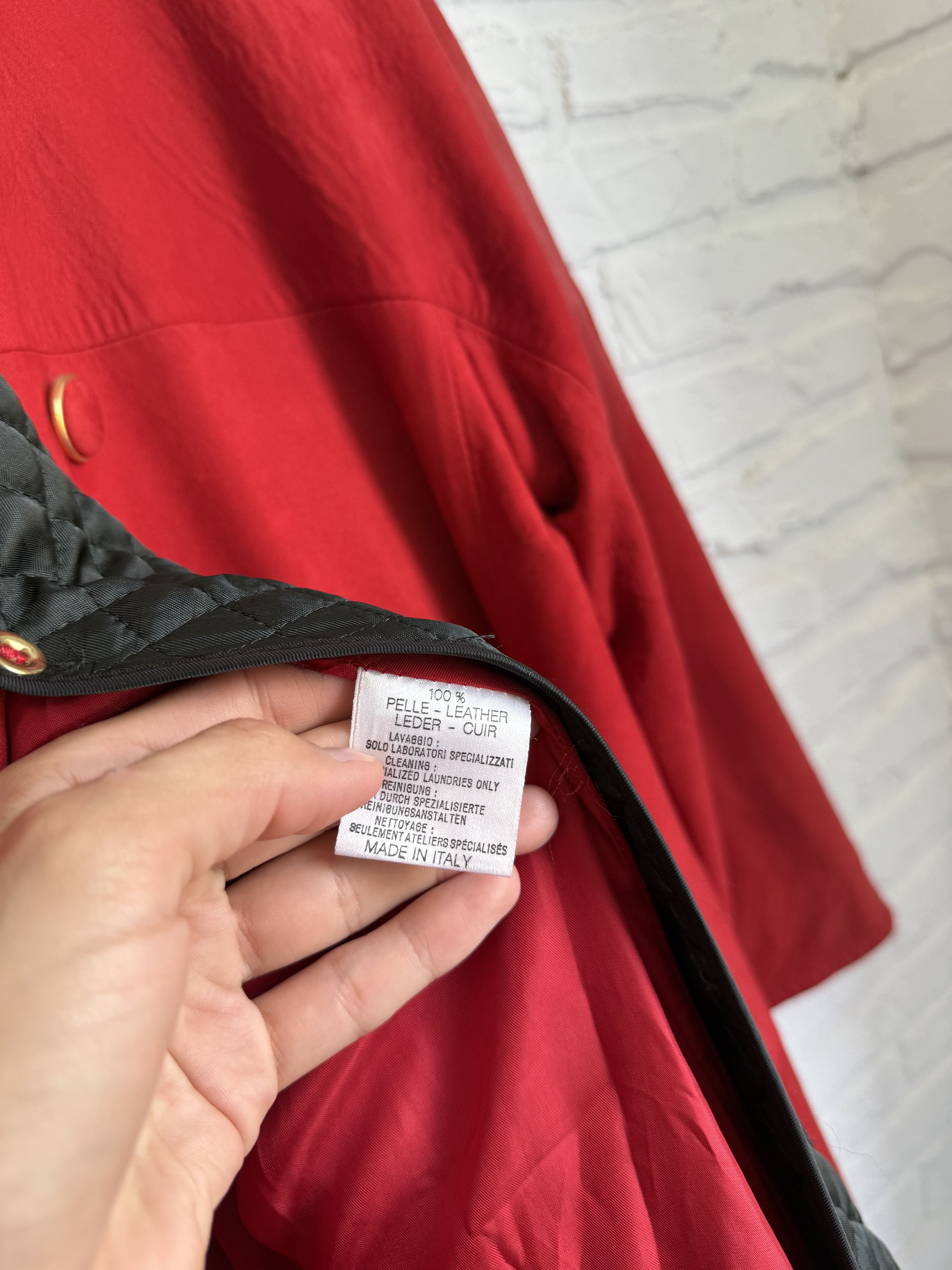 Gianfranco Ferre Vintage 80s Gianfranco Ferre red leather cape jacket Size ONE SIZE - 3 Thumbnail