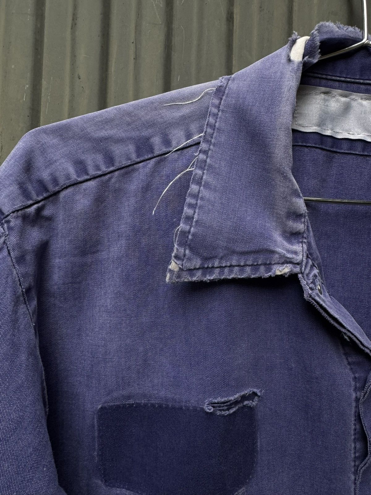 Vintage Vintage Workwear Mechanic Shirt — Faded Indigo Size US L / EU 52-54 / 3 - 6 Thumbnail