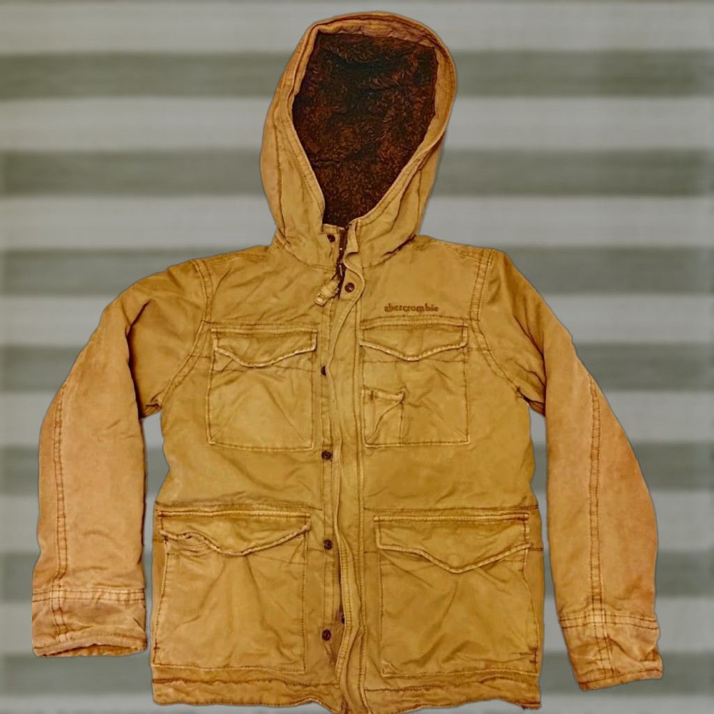Abercrombie & Fitch VINTAGE Abercrombie & Fitch Wilcox Jacket Mens L Olive Drab Cotton Canvas Hood Jacket Size US L / EU 52-54 / 3 - 1 Thumbnail