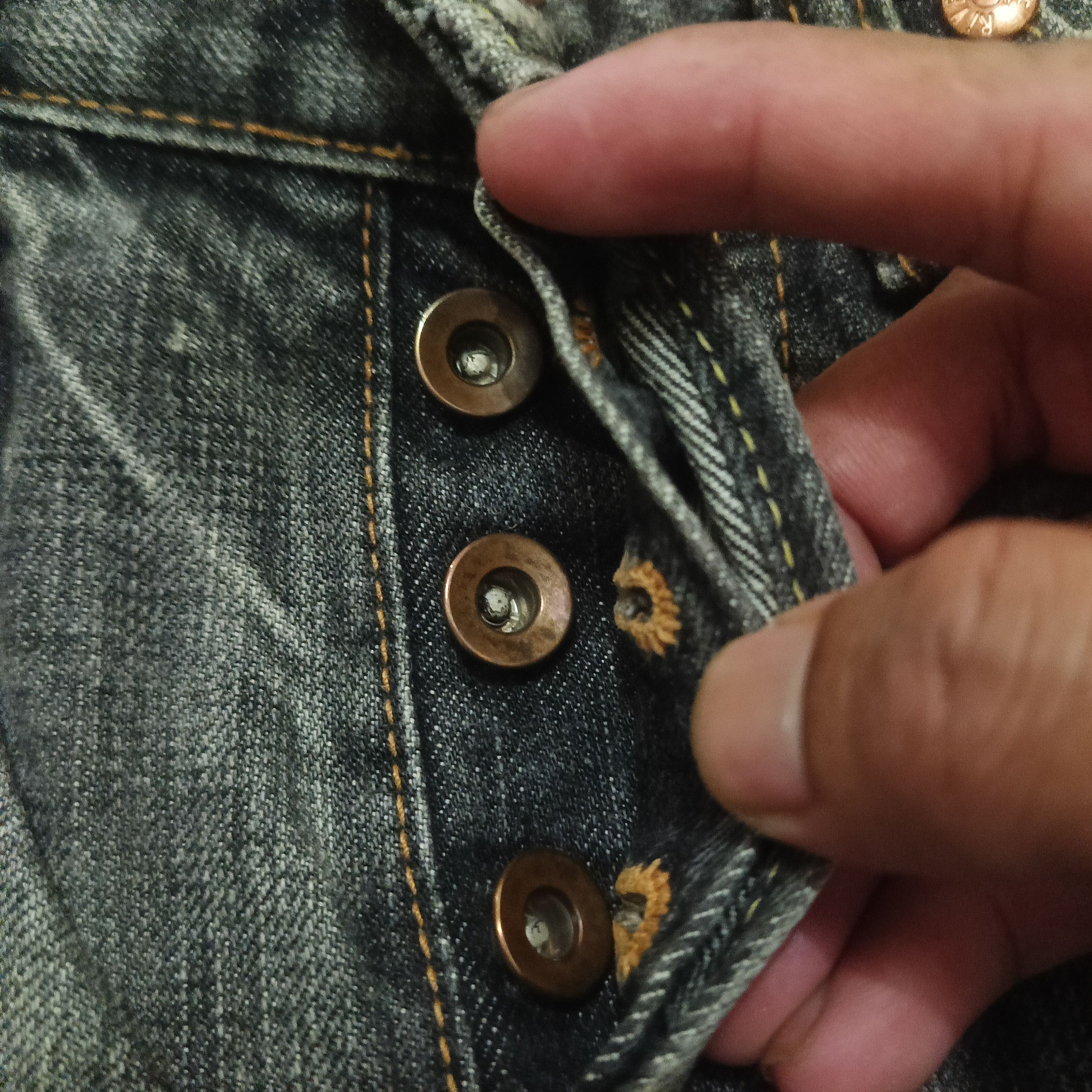 Le Grande Bleu (L.G.B.) Japan Ripped Rivet&Blue Painted distressed Studded Jeans LGB Size US 30 / EU 46 - 24 Thumbnail