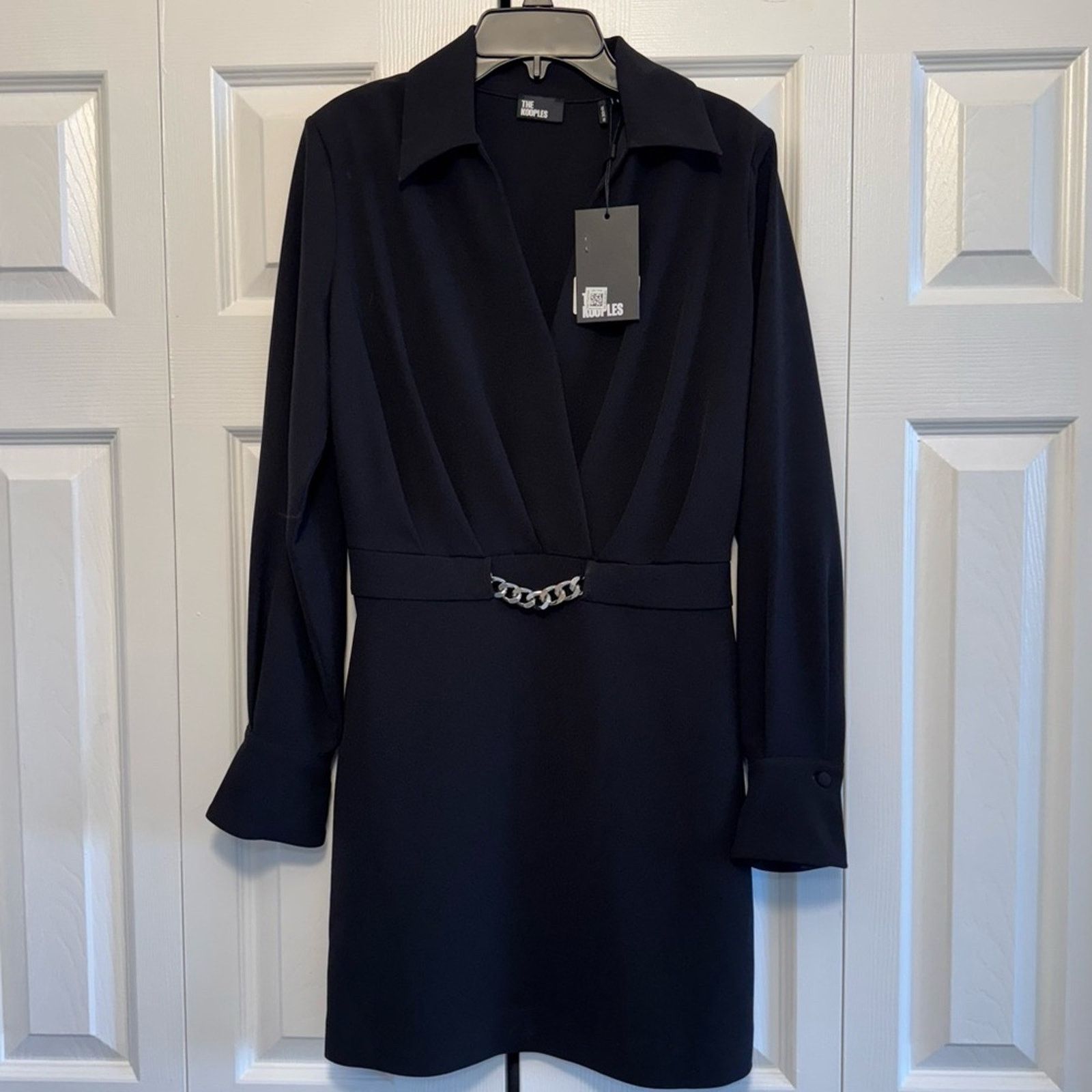 The Kooples NWT! The Kooples Black Plunge Sheath Dress, Size 0 (US XS) Size XS / US 0-2 / IT 36-38 - 2 Thumbnail