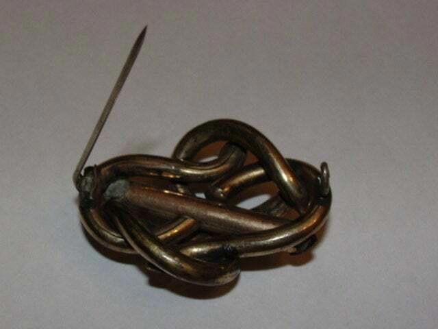 Designer Victorian 14 kt Gold Gilt Love Knot Mourning Brooch Size ONE SIZE - 3 Thumbnail