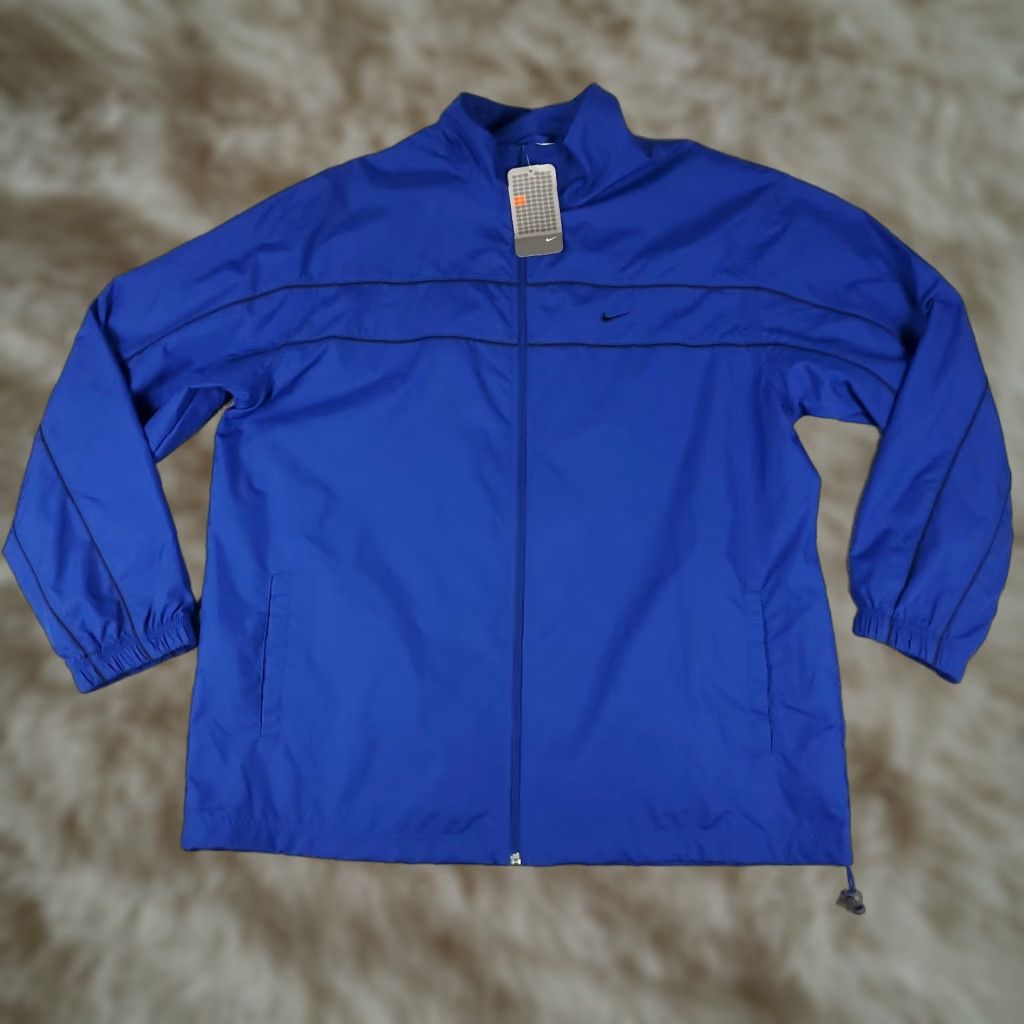 Nike VINTAGE Nike Jacket Mens 2XL Blue Deadstock Full Zip Windbreaker Black Solid ZIP Jacket Mens 2XL Nike Windbreaker Winter Spring Fall Sports Size US XXL / EU 58 / 5 - 1 Thumbnail
