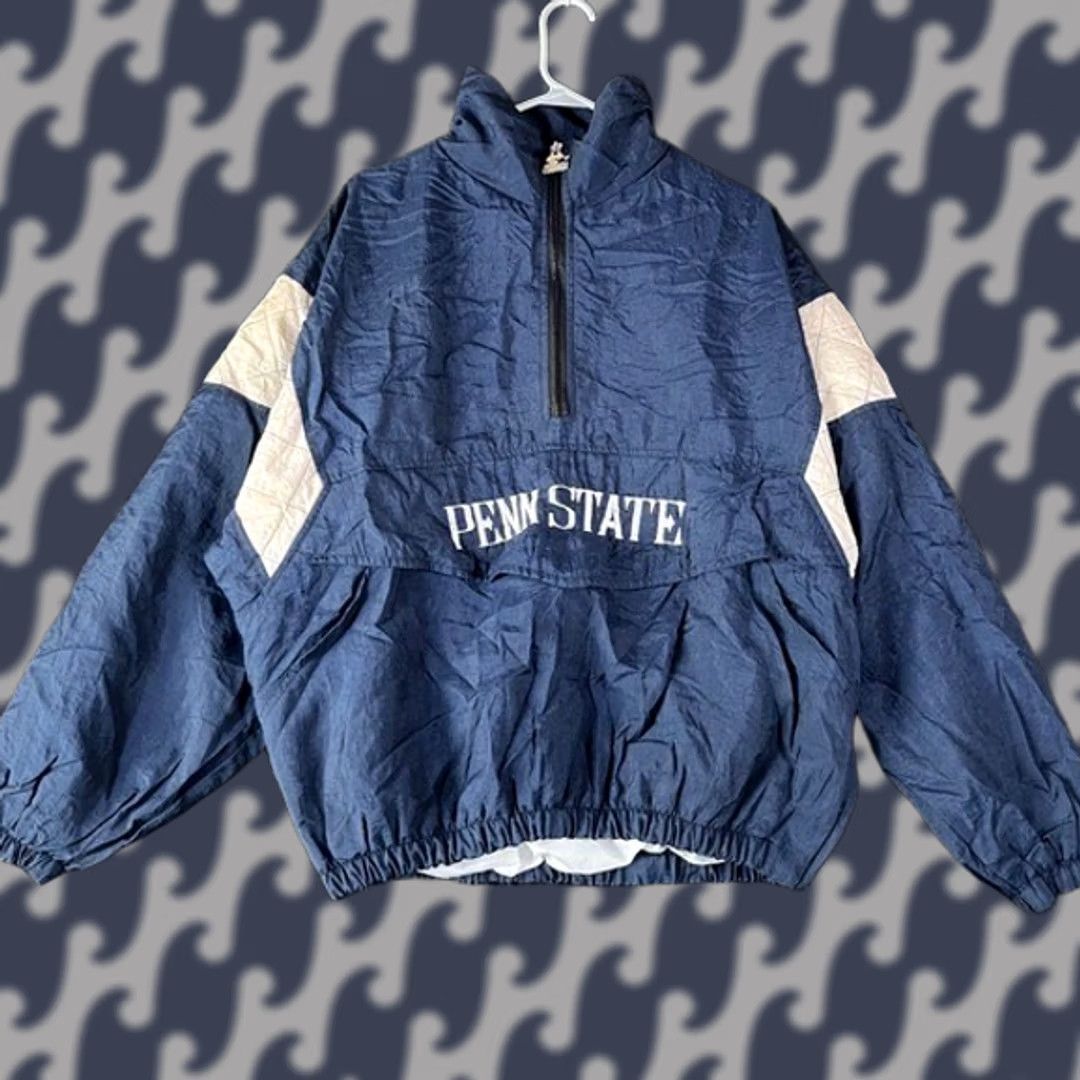 Starter VINTAGE Starter Penn State Nittany Lions 1/4 Zip Pullover Jacket Blue Men XL Sweatshirt Windbreaker JACKET Size US XL / EU 56 / 4 - 1 Thumbnail