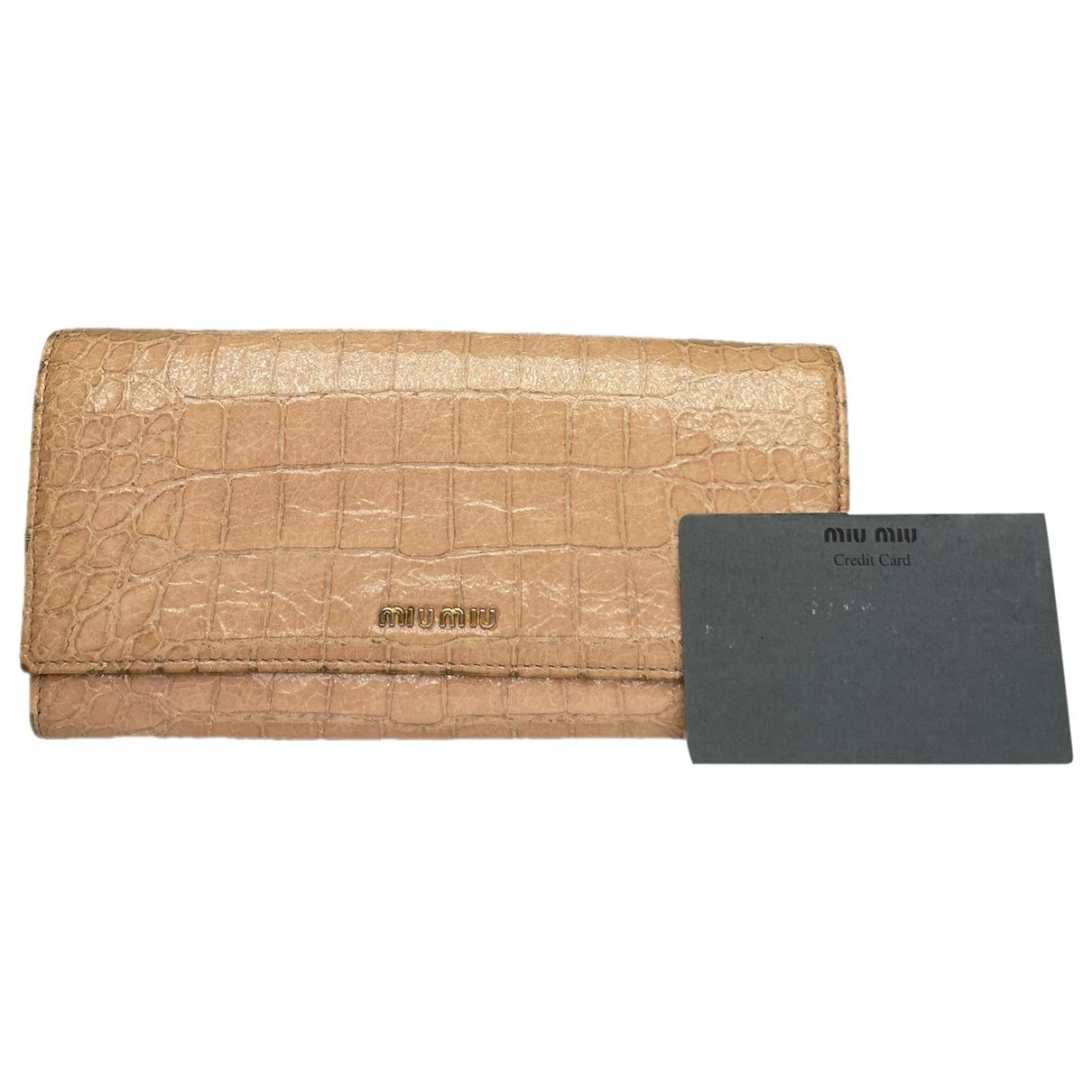 Miu Miu Beige Leather Wallet Size ONE SIZE - 1 Thumbnail