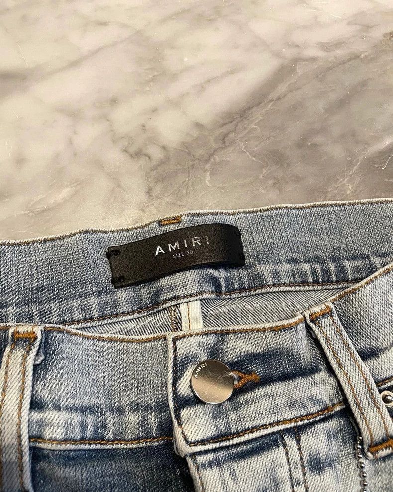 Amiri Amiri Washed blue cashew flower patchwork MX1 jeans 2502-Ne Size US 30 / EU 46 - 3 Thumbnail