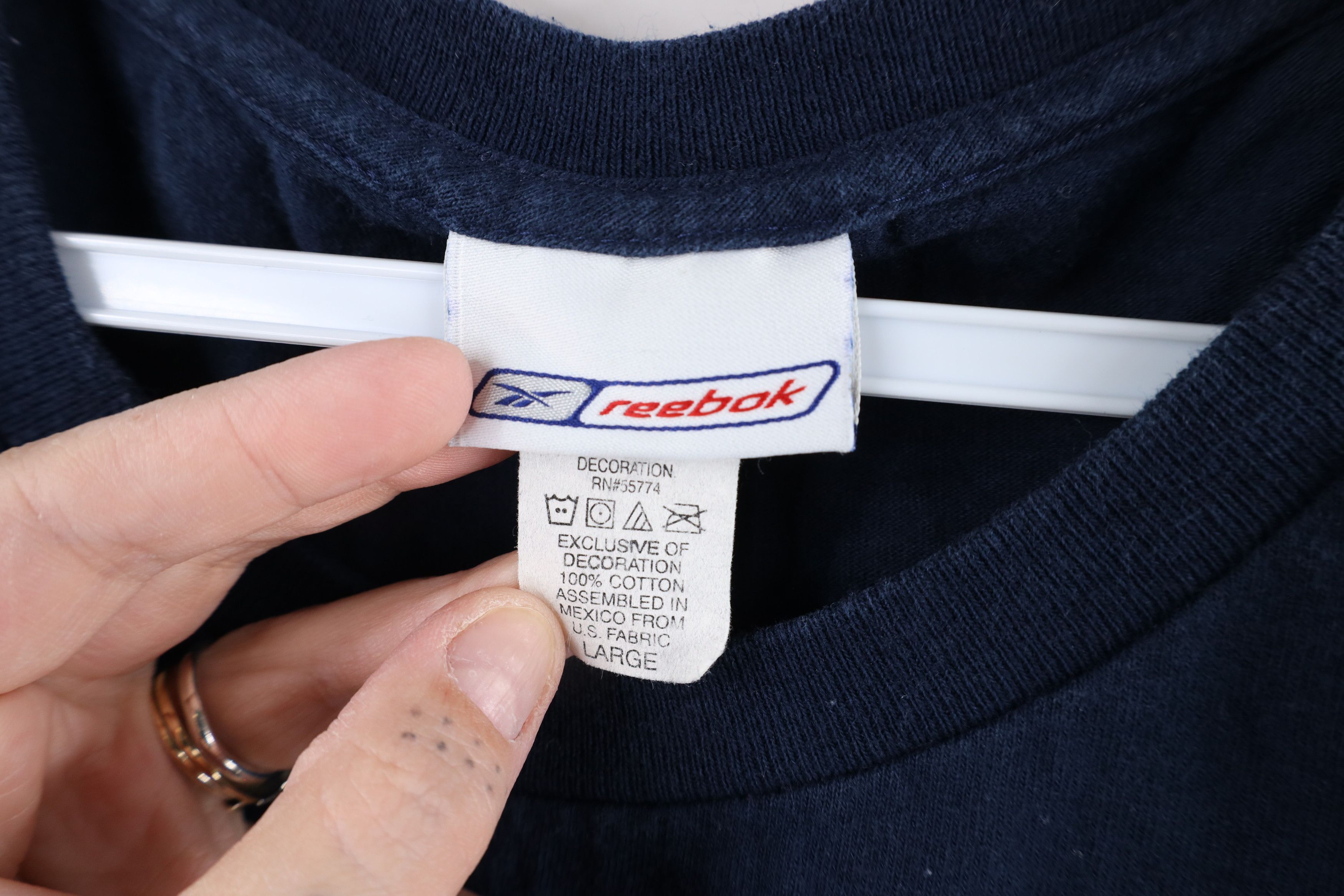 Reebok × Vintage Vintage 90s Reebok Spell Out Sports Short Sleeve T-Shirt Size L / US 10 / IT 46 - 7 Thumbnail