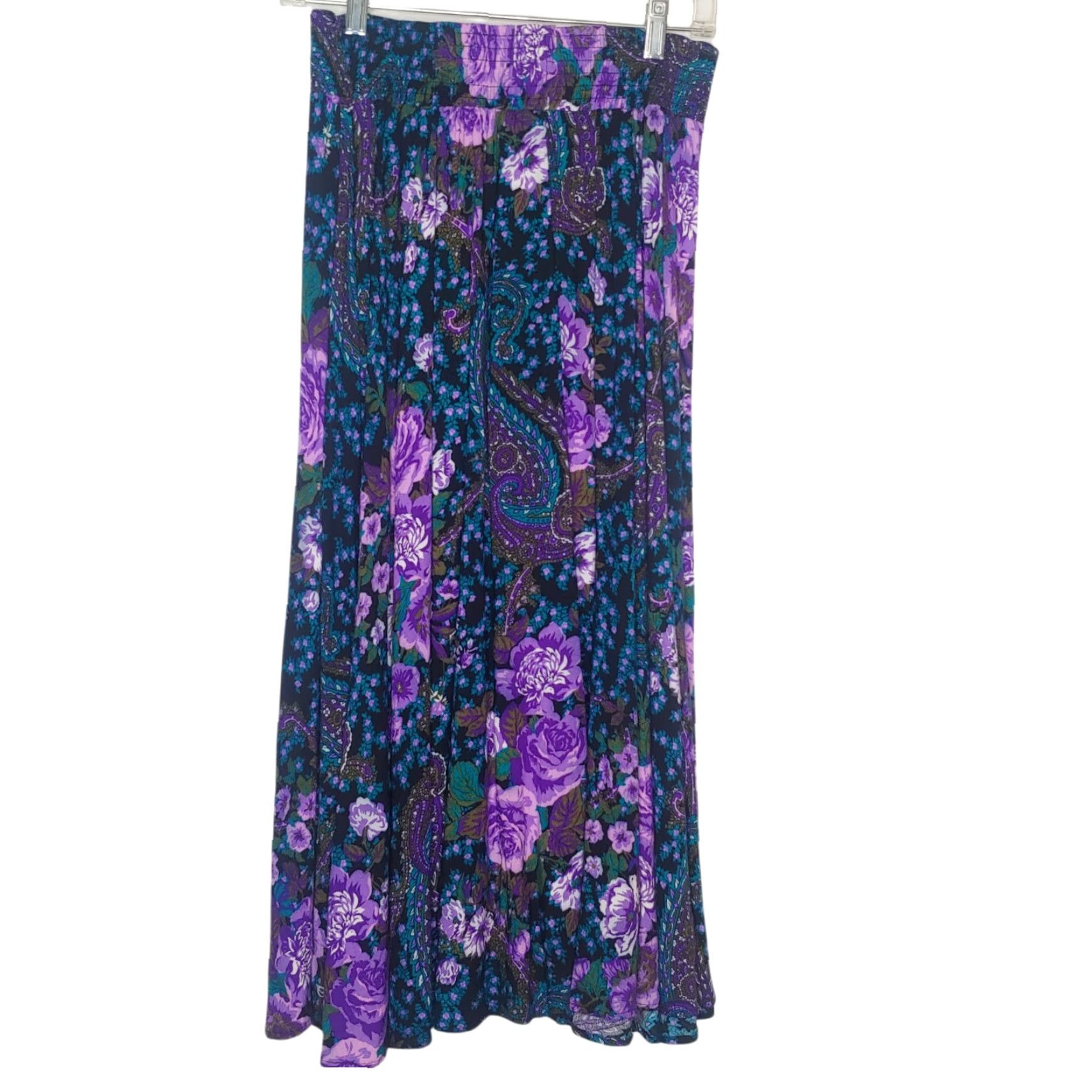 Vintage VINTAGE Karin Stevens Woman Outfit Skirt Shirt Set Purple Black Paisley 2 Piece Size M / US 6-8 / IT 42-44 - 5 Thumbnail