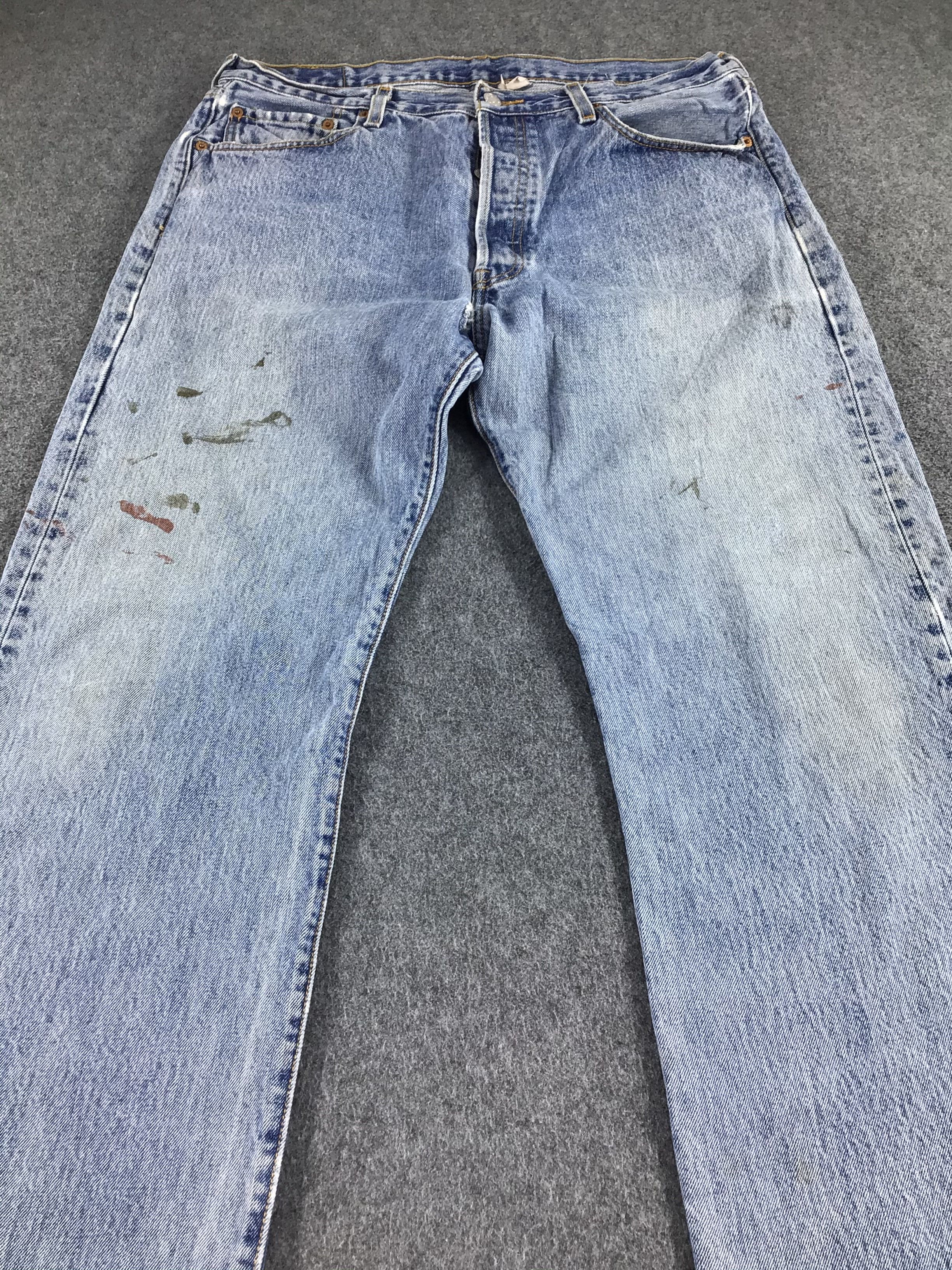 Levi's Vintage Levis 501 Jeans Dirty Faded Blue Denim -J415 Size US 35 - 3 Thumbnail
