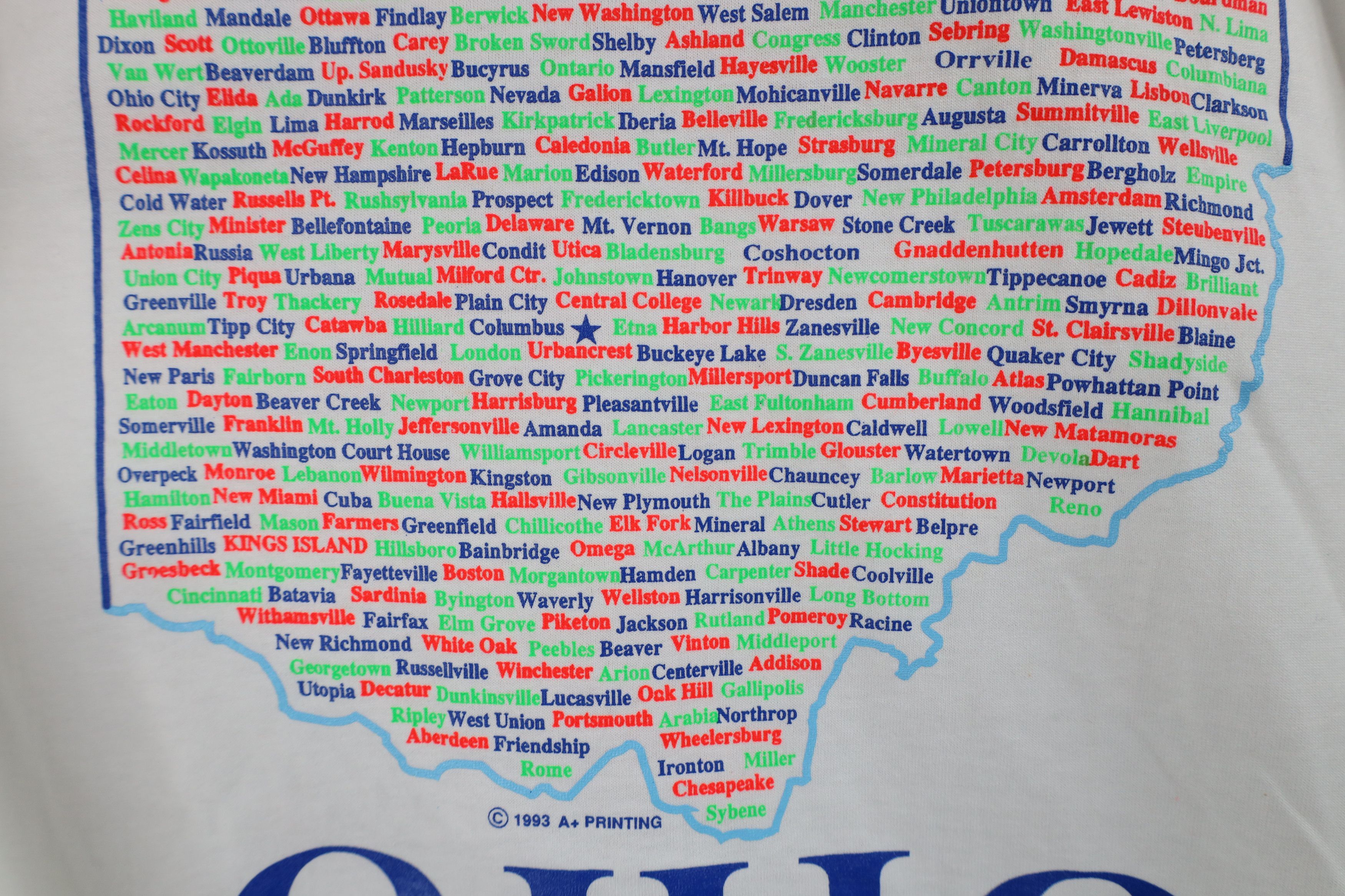 Vintage Deadstock Vintage 90s Ohio City Short Sleeve T-Shirt White Size US XL / EU 56 / 4 - 7 Thumbnail