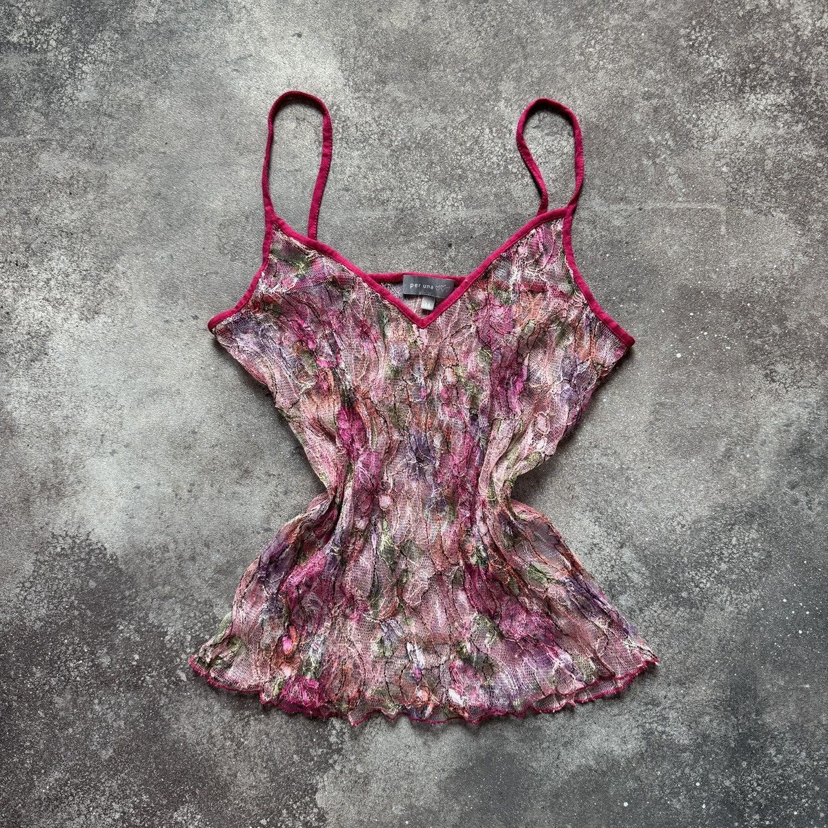 Hysteric Glamour Vintage Y2K Floral Mesh Camisole Pink Sheer Top Fairycore Size M / US 6-8 / IT 42-44 - 1 Thumbnail