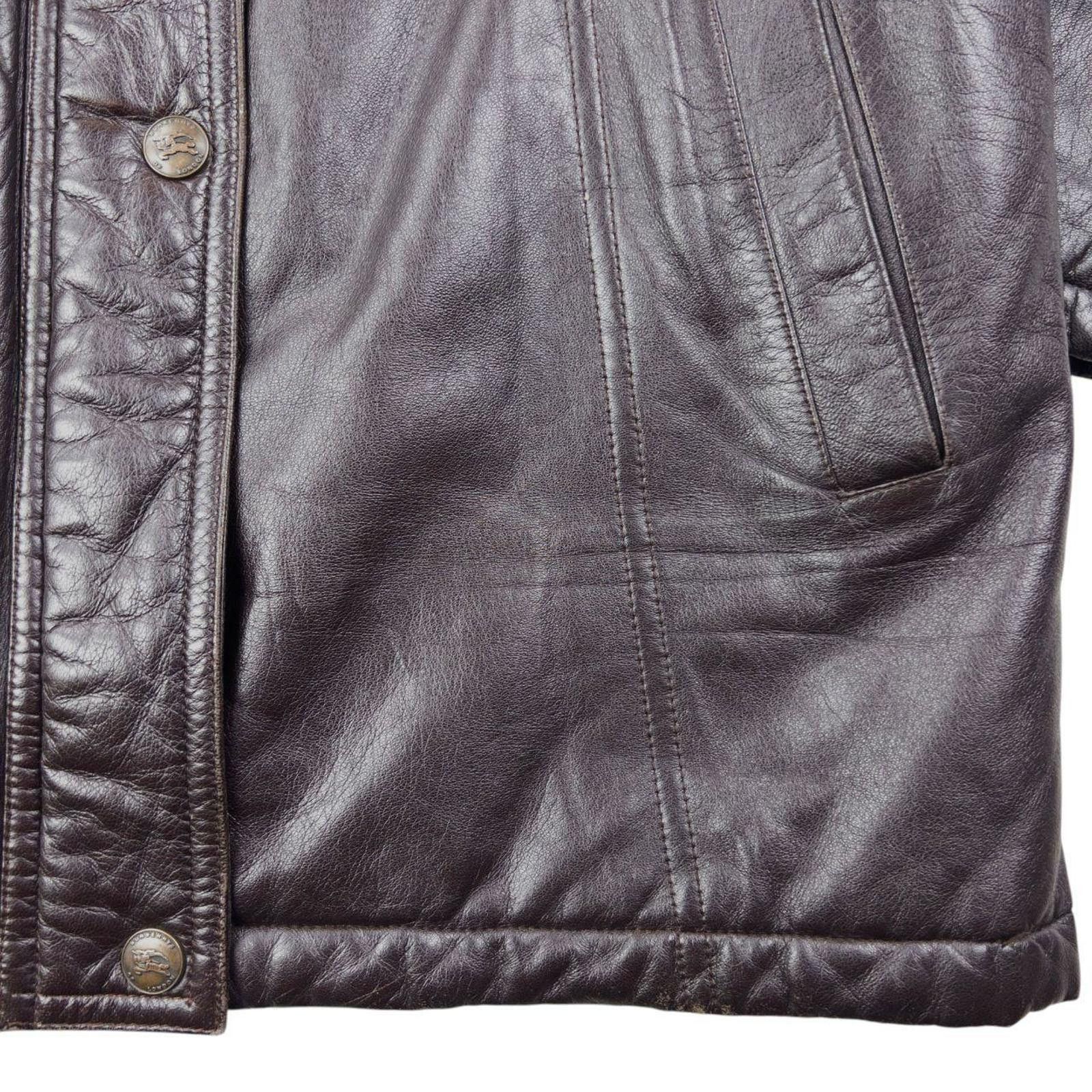 Burberry Vintage 80s Burberry Nova Check Lined Leather Jacket Size XL Size US XL / EU 56 / 4 - 7 Thumbnail
