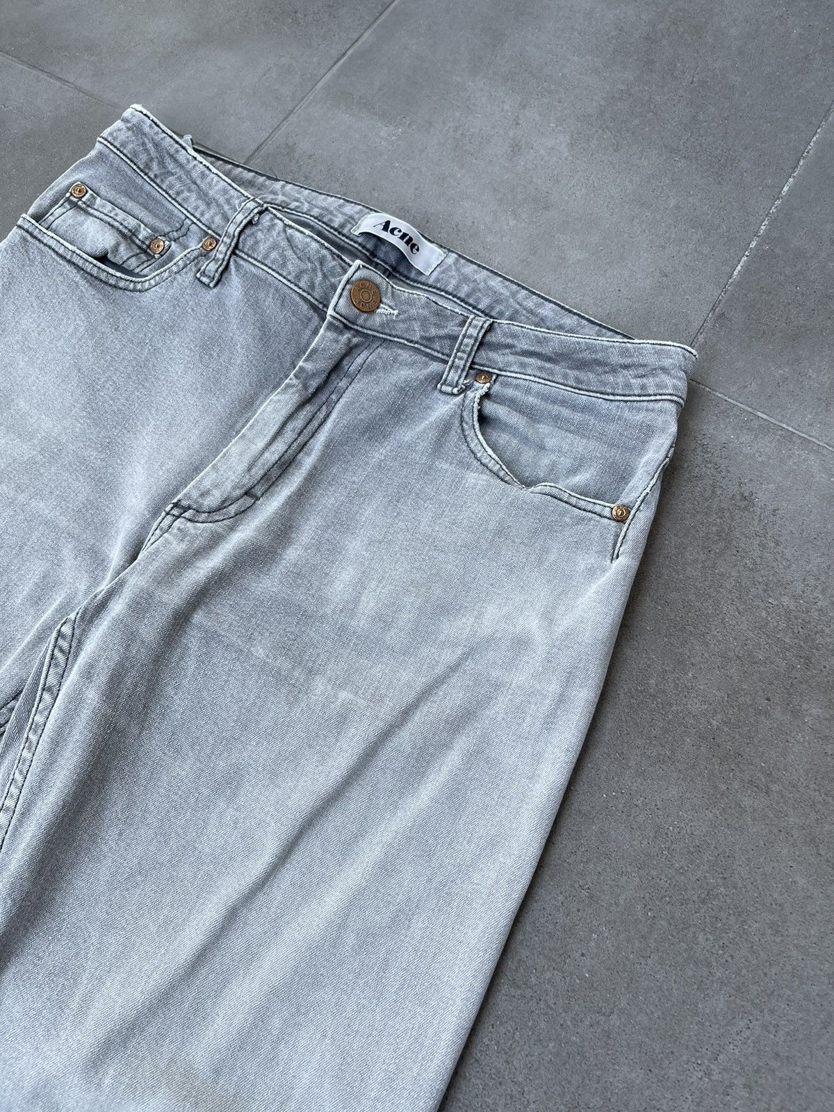 Acne Studios Acne Studios Flex/Zick Washed Gray Denim Pants Size US 31 - 12 Thumbnail