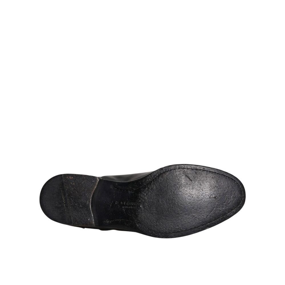 Dolce & Gabbana Dolce & Gabbana Black Leather Lace Up Men Derby Formal Shoes Size US 8 / EU 41 - 8 Thumbnail