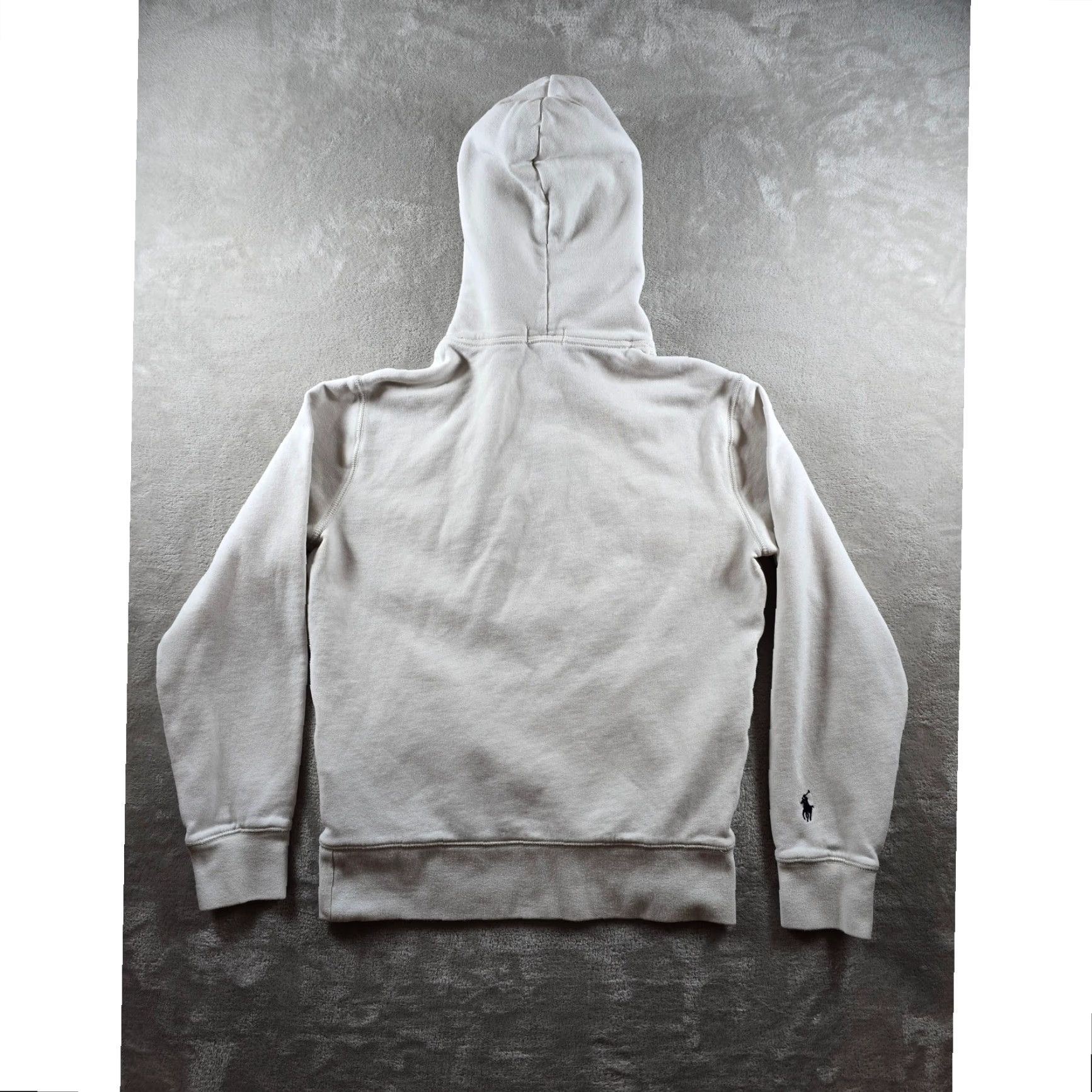 Polo Ralph Lauren Polo Ralph Lauren Hoodie Mens S White Striped Logo Fleece Pullover with Hood Embroidered Pockets Graphic Print Sweatshirt Size US S / EU 44-46 / 1 - 6 Thumbnail