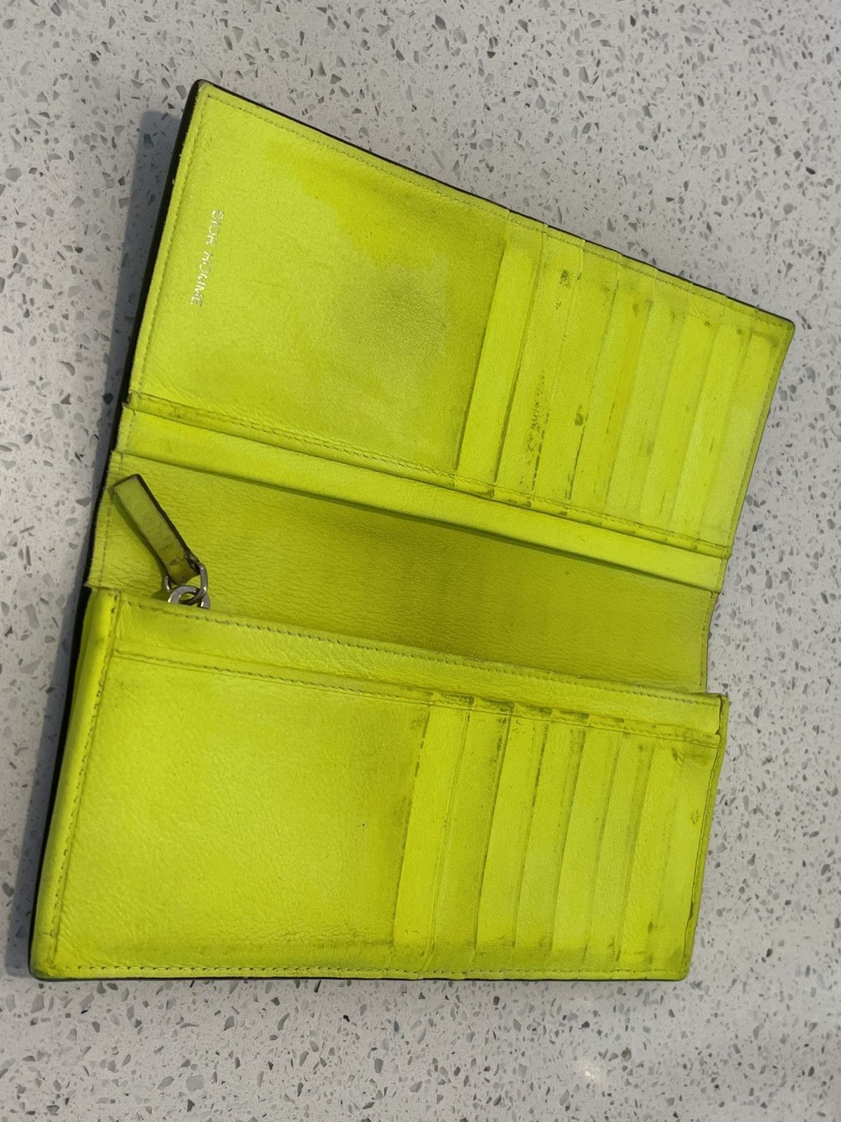 Dior × Kris Van Assche Dior Homme long wallet black/lime by KVA Size ONE SIZE - 3 Thumbnail