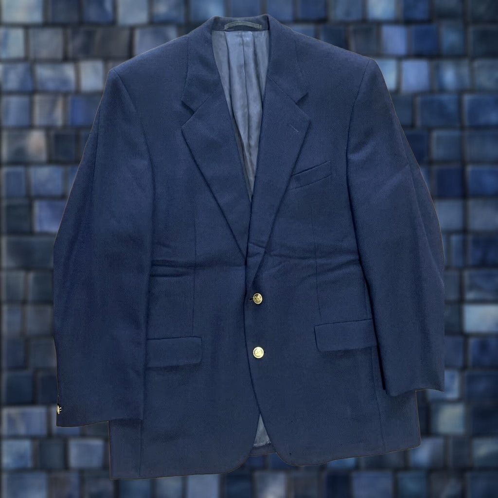 Vintage VINTAGE Hickey Freeman Blazer Sport Coat Navy Blue Wool 2-Button Single-Breasted 42R Mens Size 42R - 1 Thumbnail