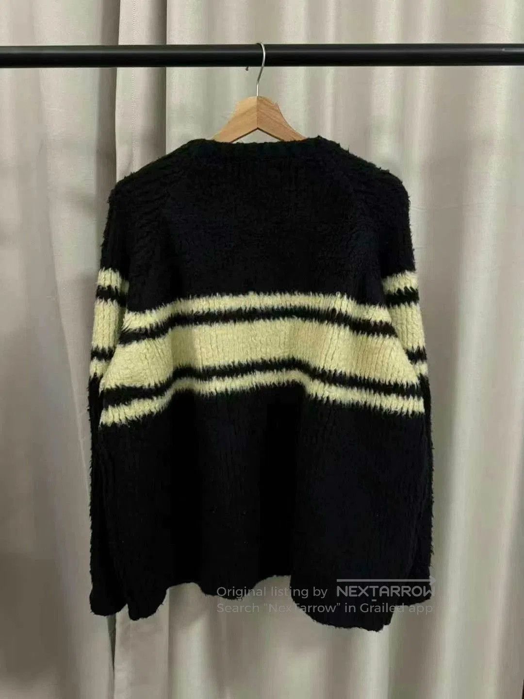Celine black and white striped mohair sweater. Size M / US 6-8 / IT 42-44 - 2 Thumbnail