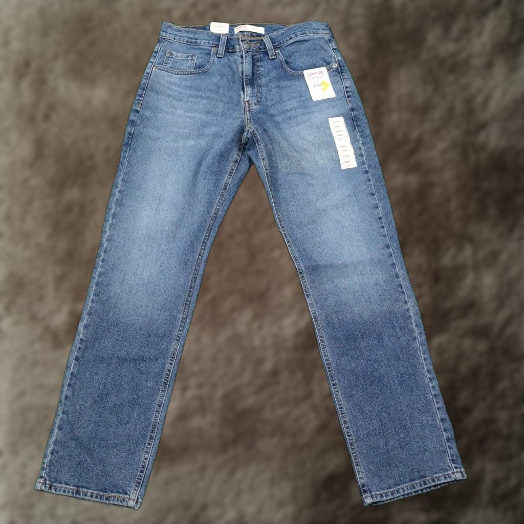 Levi's Levi's Signature Jeans Mens 29x30 Denim Athletic Fit Flex Stretch Blue Size US 29 - 1 Thumbnail