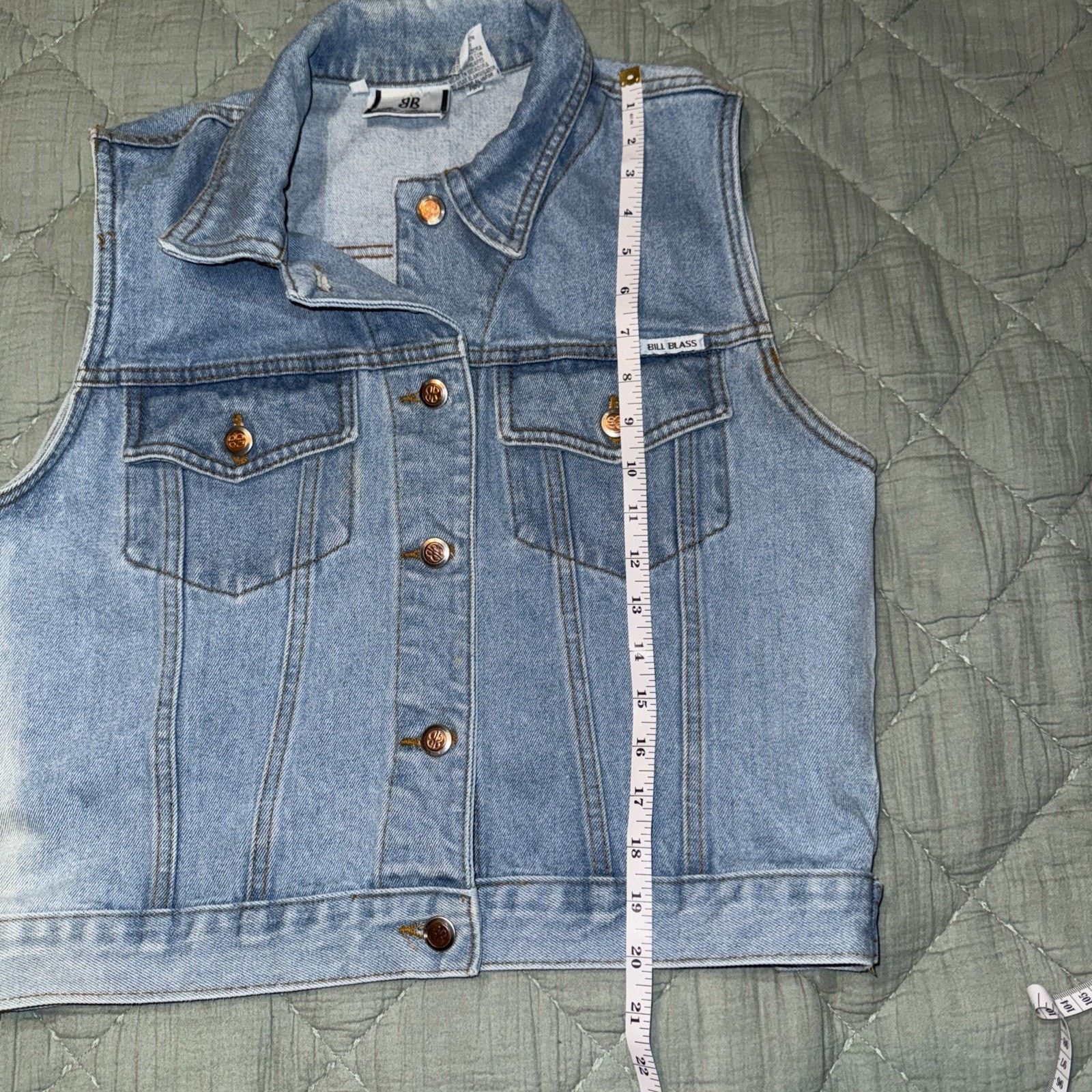Bill Blass Bill Blass Vintage 90’s Denim Sleeveless Jacket Women’s Sz M Size M / US 6-8 / IT 42-44 - 13 Thumbnail