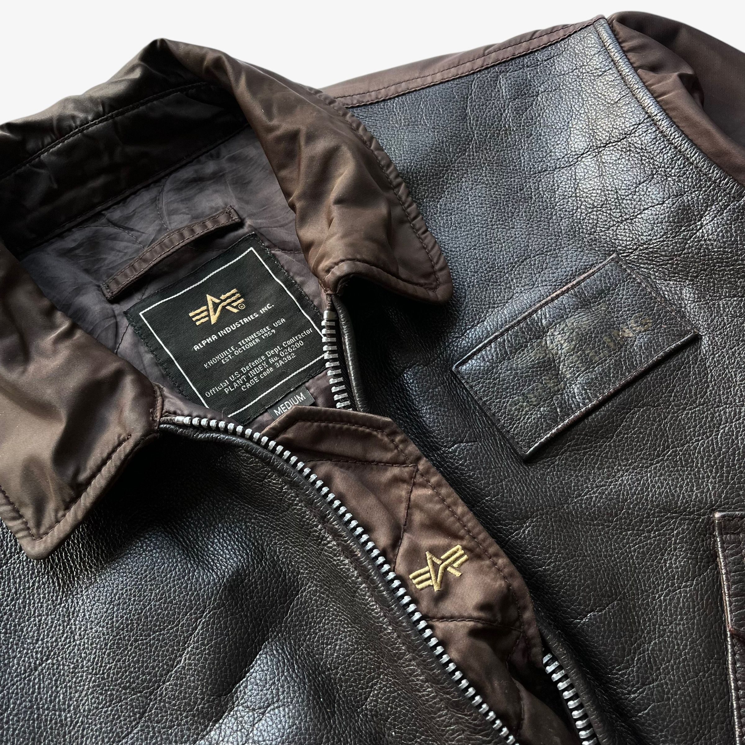 Alpha Industries Vintage Alpha Industries Breitling Leather Bomber Jacket Size US M / EU 48-50 / 2 - 5 Thumbnail