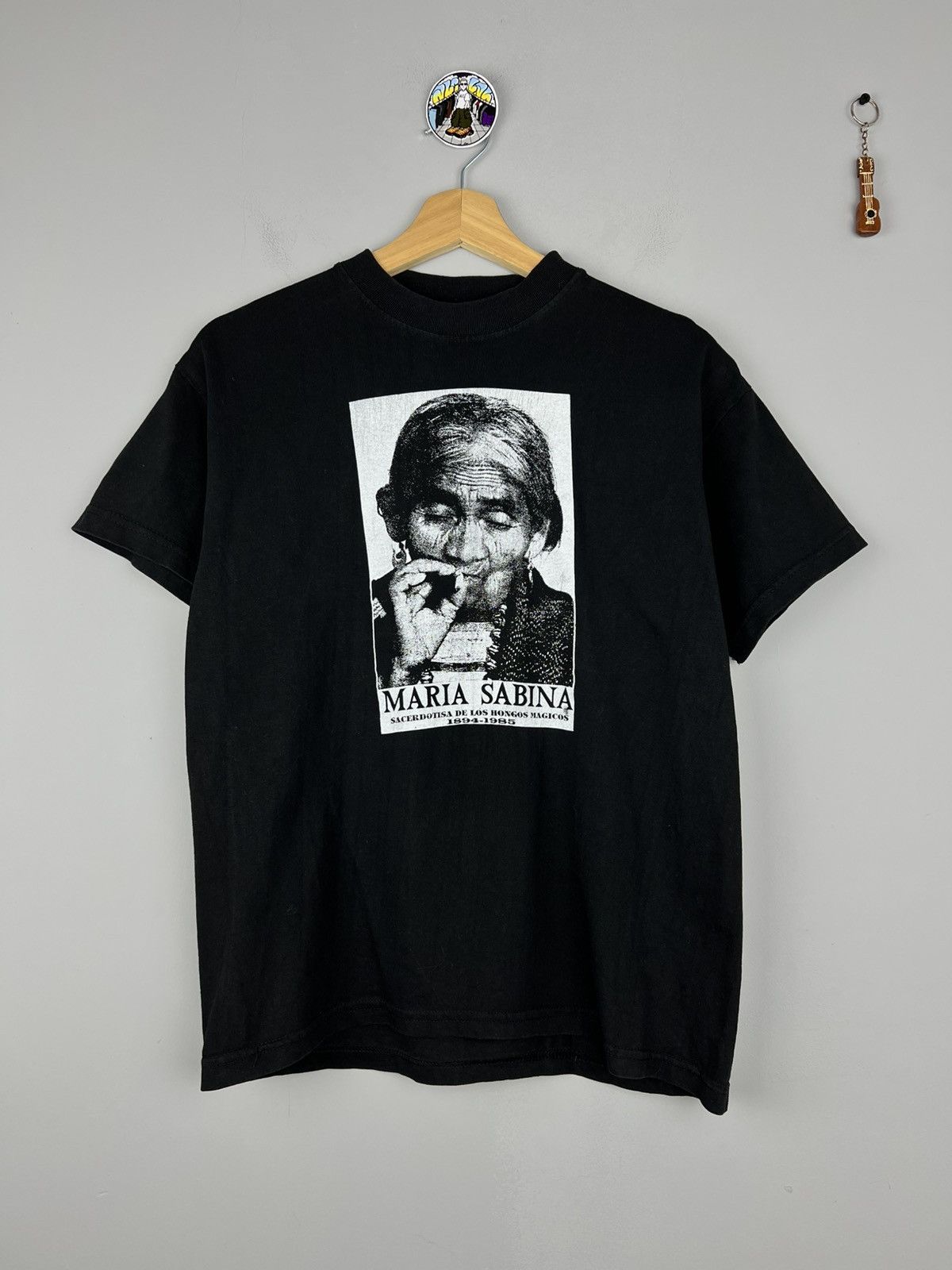 Vintage Maria Sabina Smoking Mushrooms T shirt Size US S / EU 44-46 / 1 - 1 Thumbnail