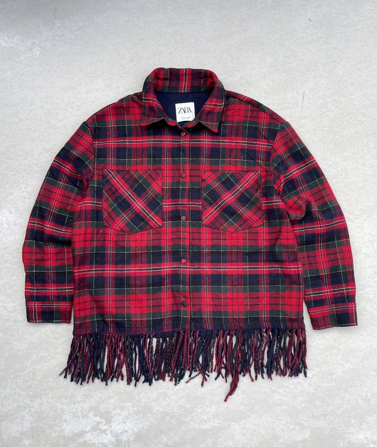 Zara Zara Never Been Worn Plaid Fringe Jacket Size M / US 6-8 / IT 42-44 - 4 Thumbnail