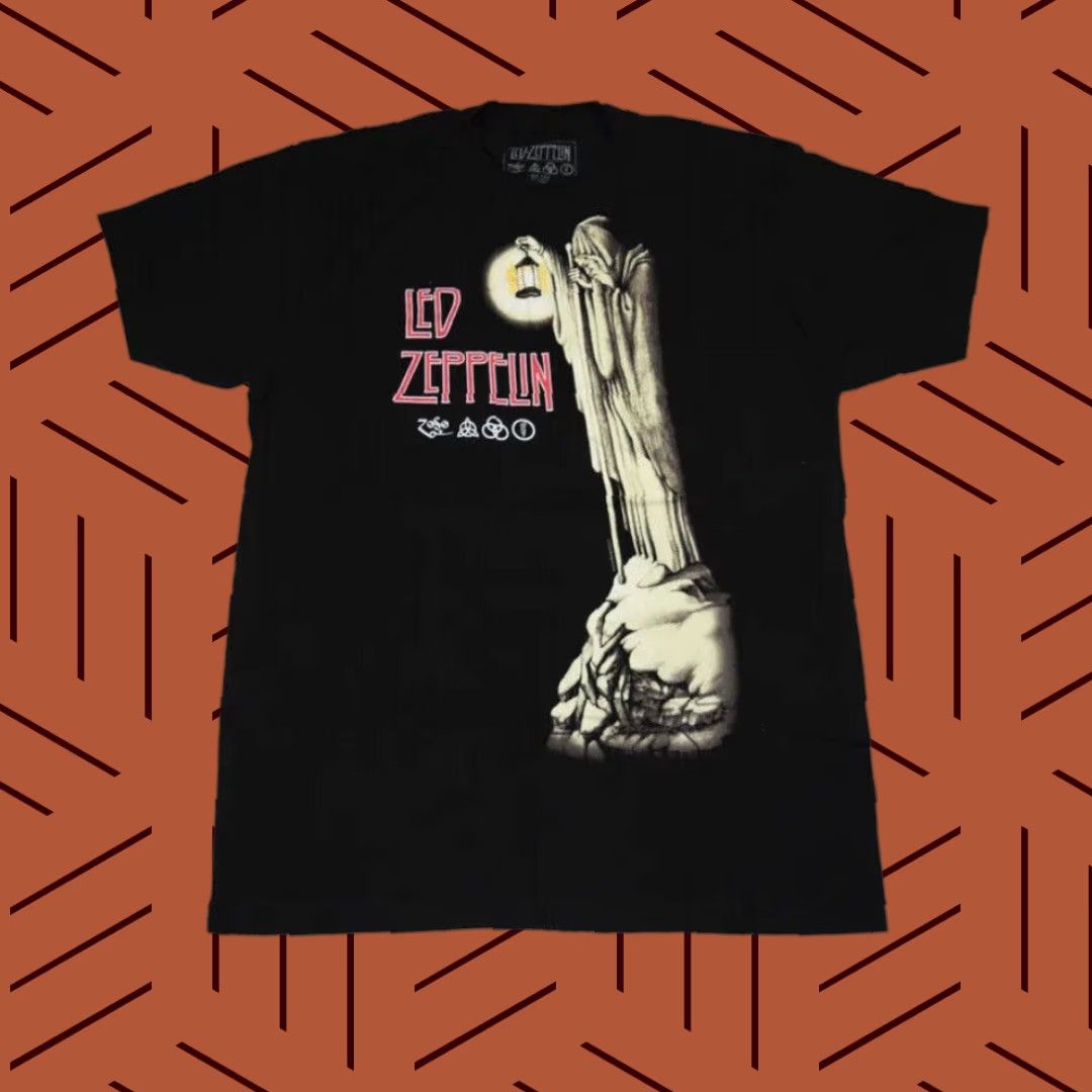Logo 7 LED ZEPPELIN Logo T-Shirt Mens Large Black Rock Music Crew Neck Regular Fit Size US L / EU 52-54 / 3 - 1 Thumbnail