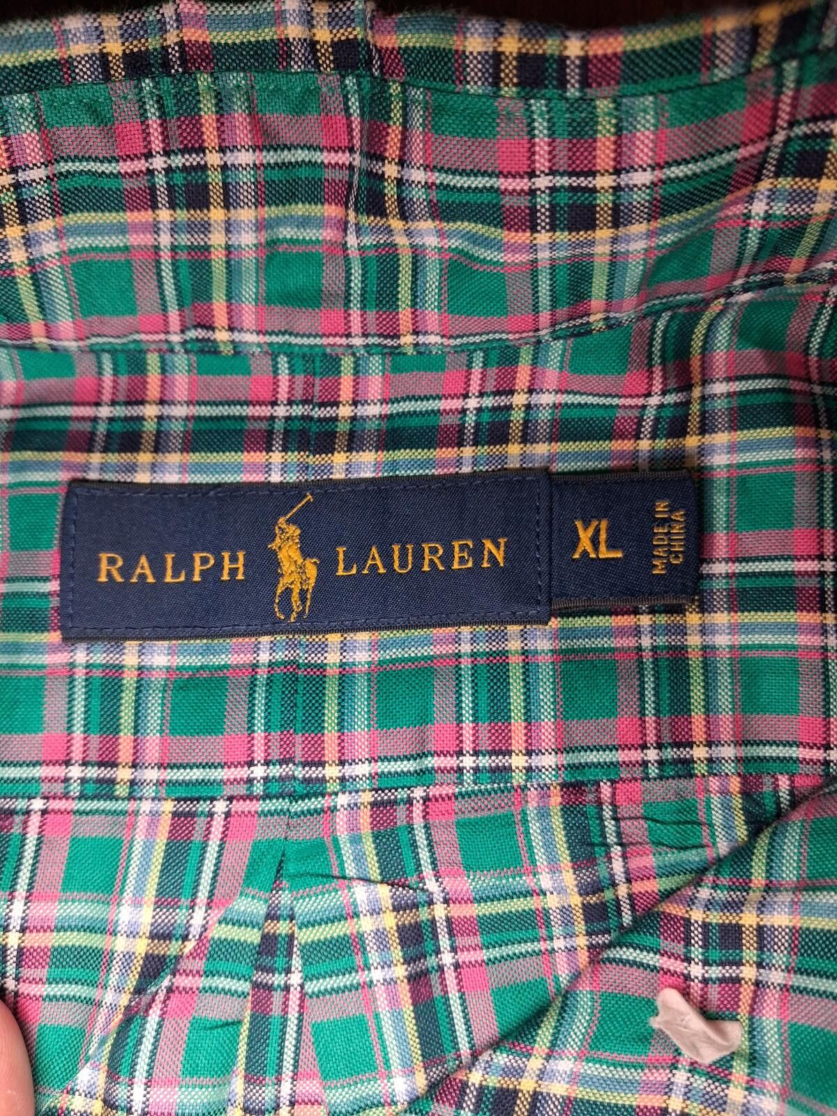 Polo Ralph Lauren Polo Ralph Lauren Button Up Shirt Mens XL Green Plaid Cotton Size US XL / EU 56 / 4 - 2 Thumbnail
