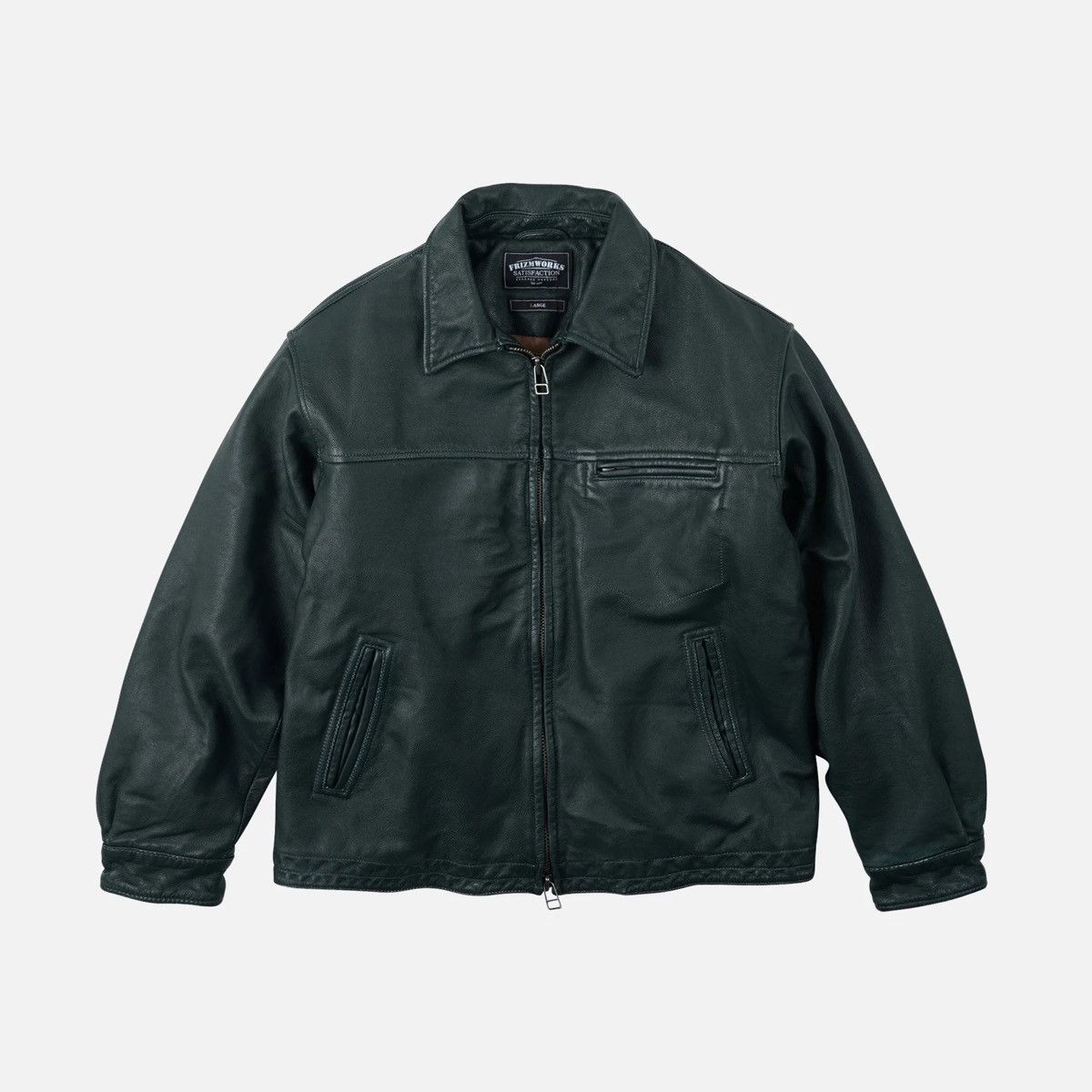 FrizmWORKS Frizmworks Destroyed Leather Jacket Washed Olive Green Size US S / EU 44-46 / 1 - 1 Thumbnail