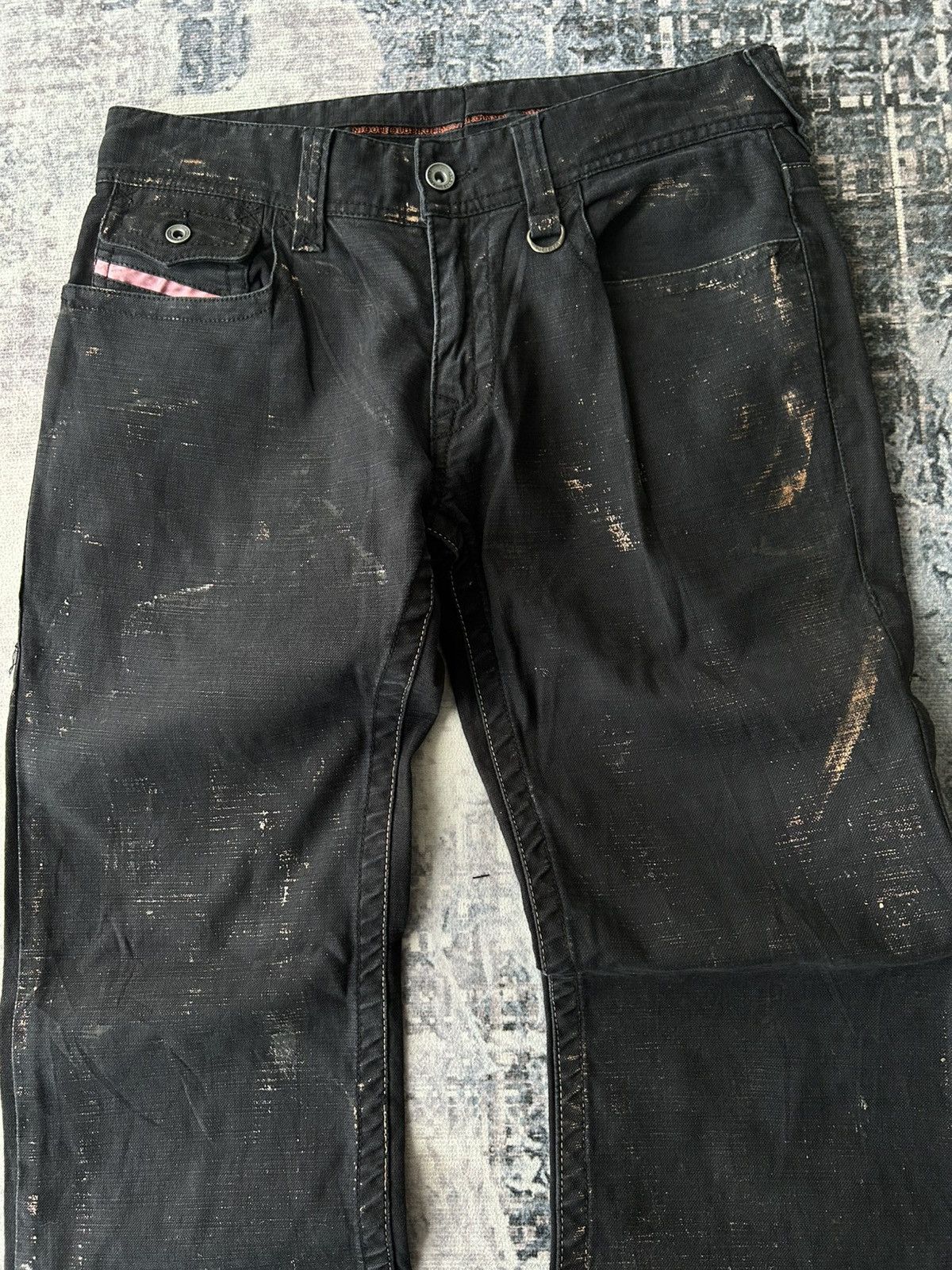 Japanese Brand Flared Nicole Punk Black Pants Size US 31 - 5 Thumbnail