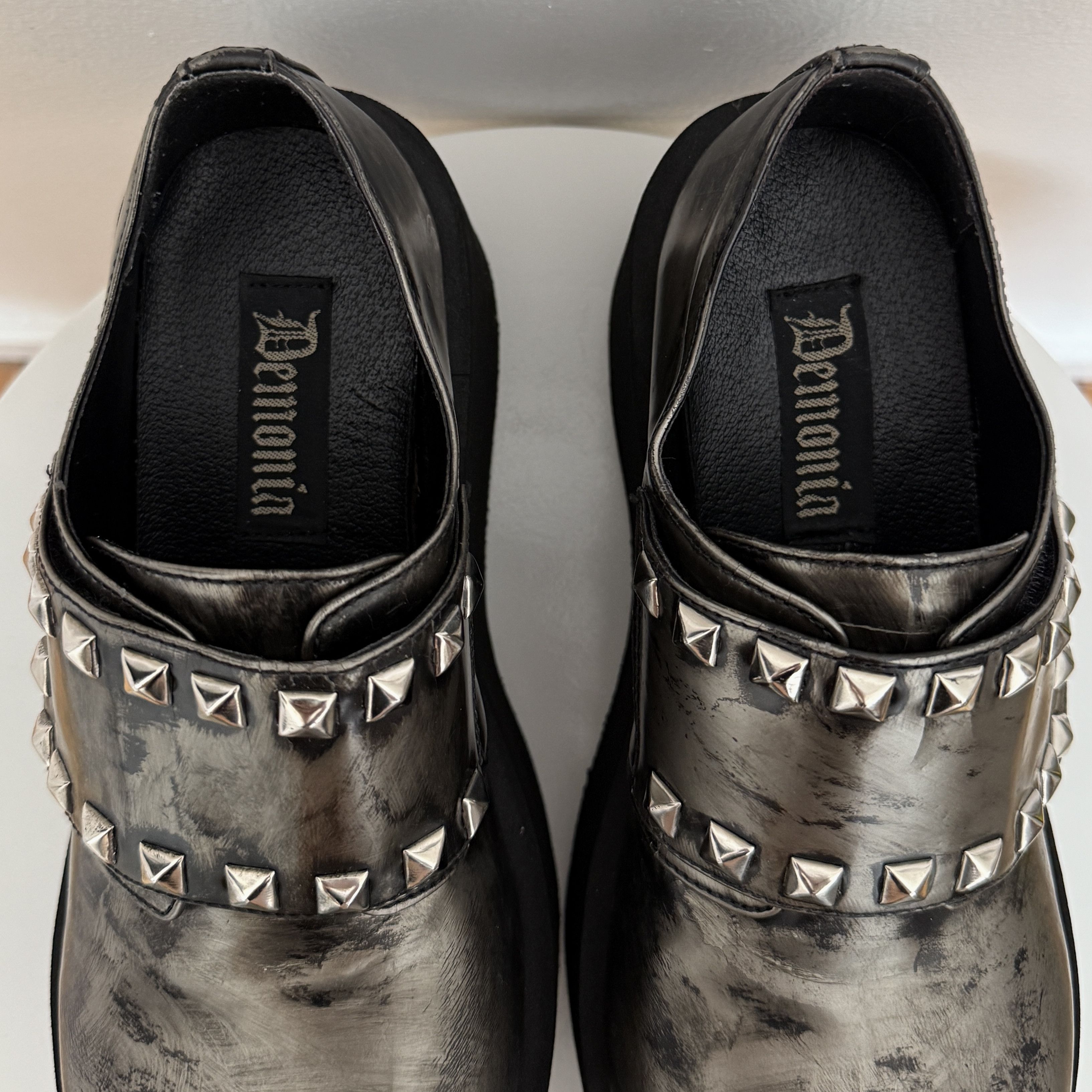 Demonia Cult RARE Demonia Vintage 90s Platforms 'The Dank' Silver Studs Size US 10 / IT 40 - 6 Thumbnail