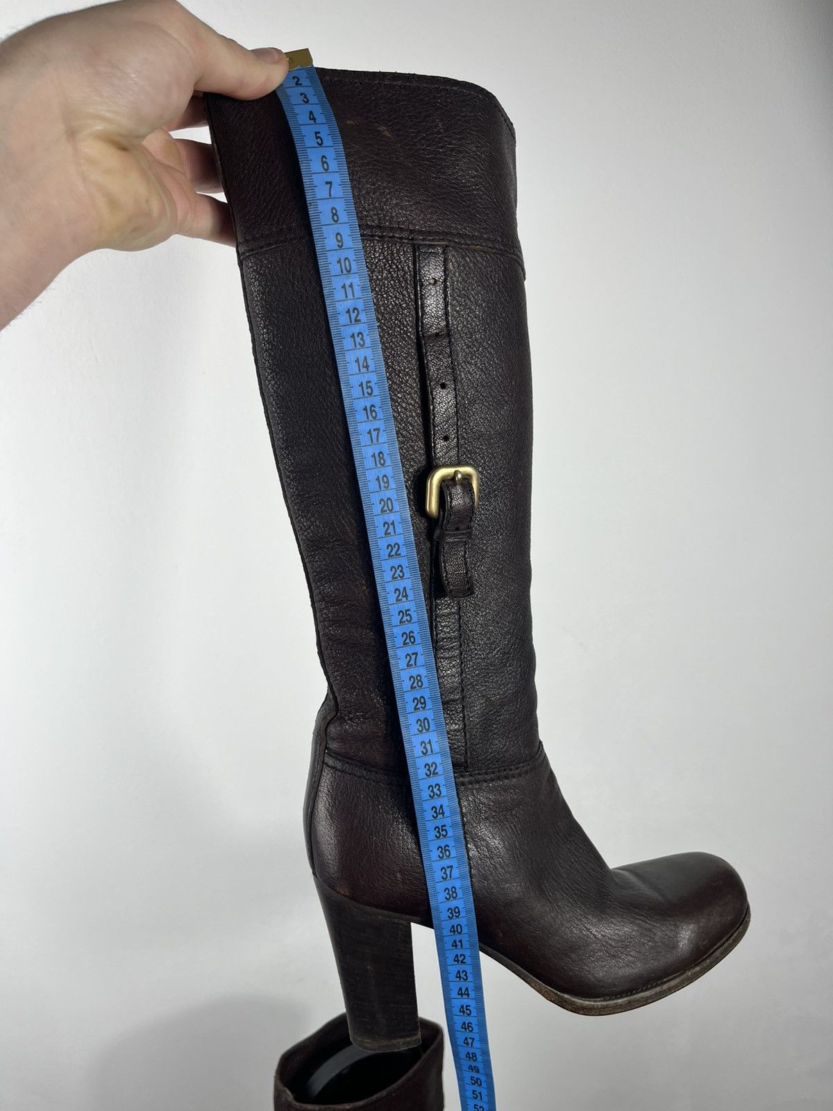 Prada Prada Brown Leather Knee High Boots Block Heel Vintage EU 36 Size US 5 / IT 35 - 17 Thumbnail
