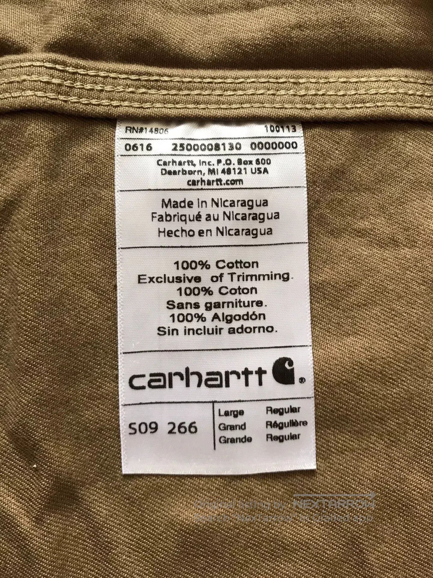 Carhartt Carhartt S09 266 Heavy Work Shirt. Size US L / EU 52-54 / 3 - 9 Thumbnail