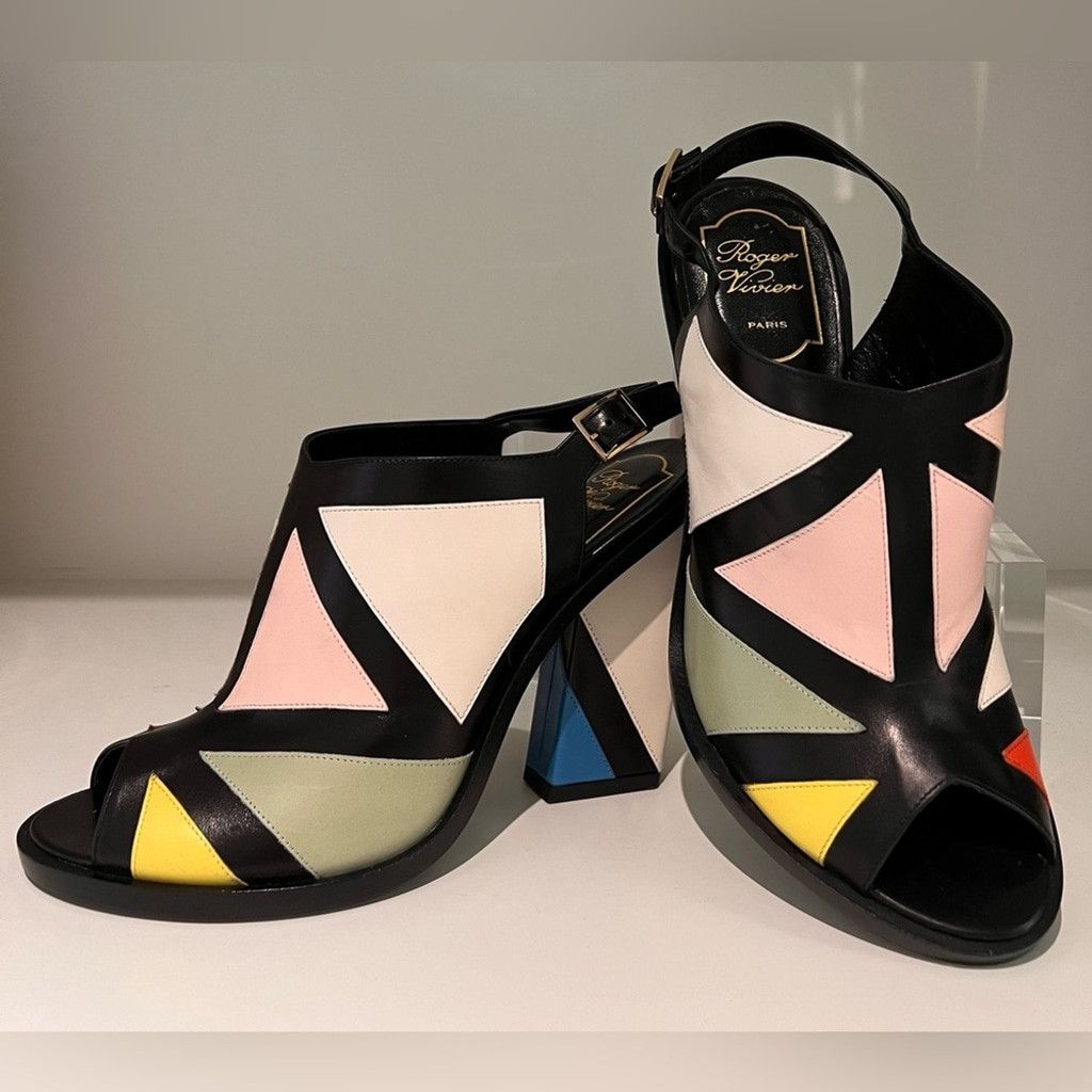 Roger Vivier Roger Vivier colour block heels, size 38. Size US 8 / IT 38 - 1 Thumbnail