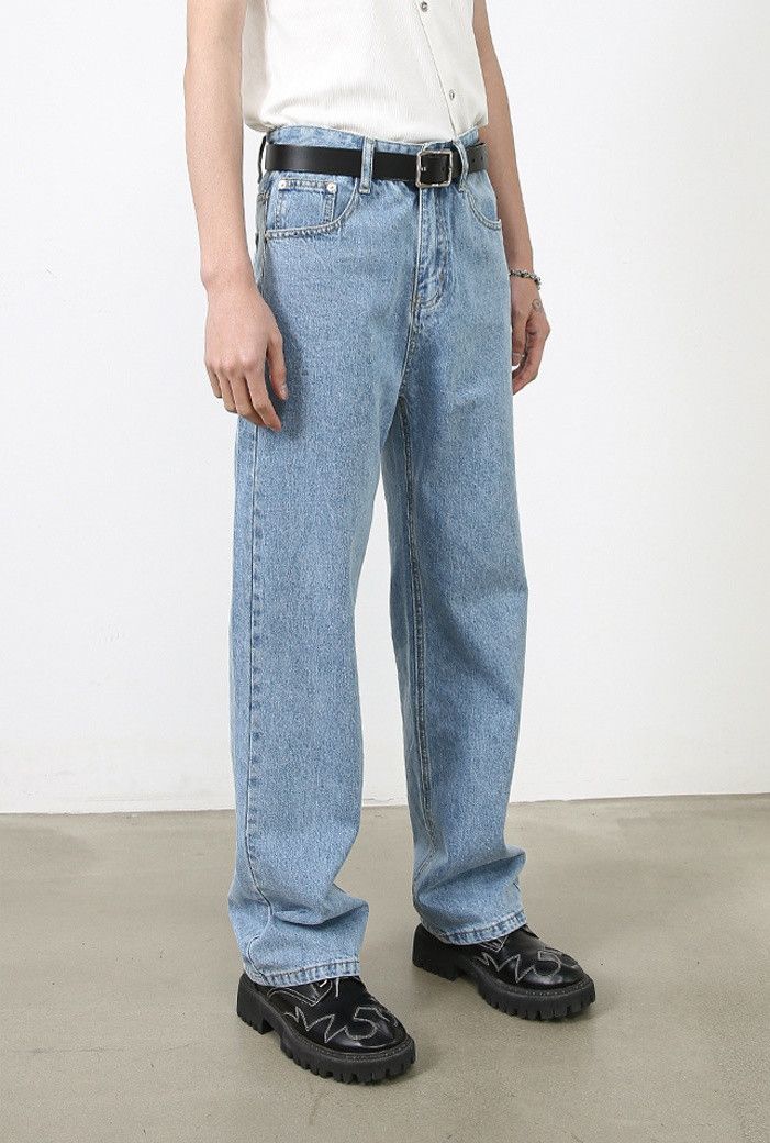 Designer × Japanese Brand Classic Washed Simple Versatile Jeans Size US 32 / EU 48 - 3 Thumbnail