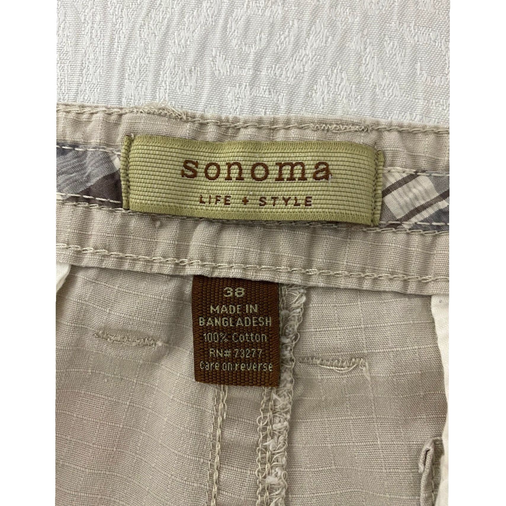 Alife Sonoma Life + Style Mens 38 Khaki Tan Ripstop Cotton Cargo Shorts Size US 38 / EU 54 - 8 Thumbnail