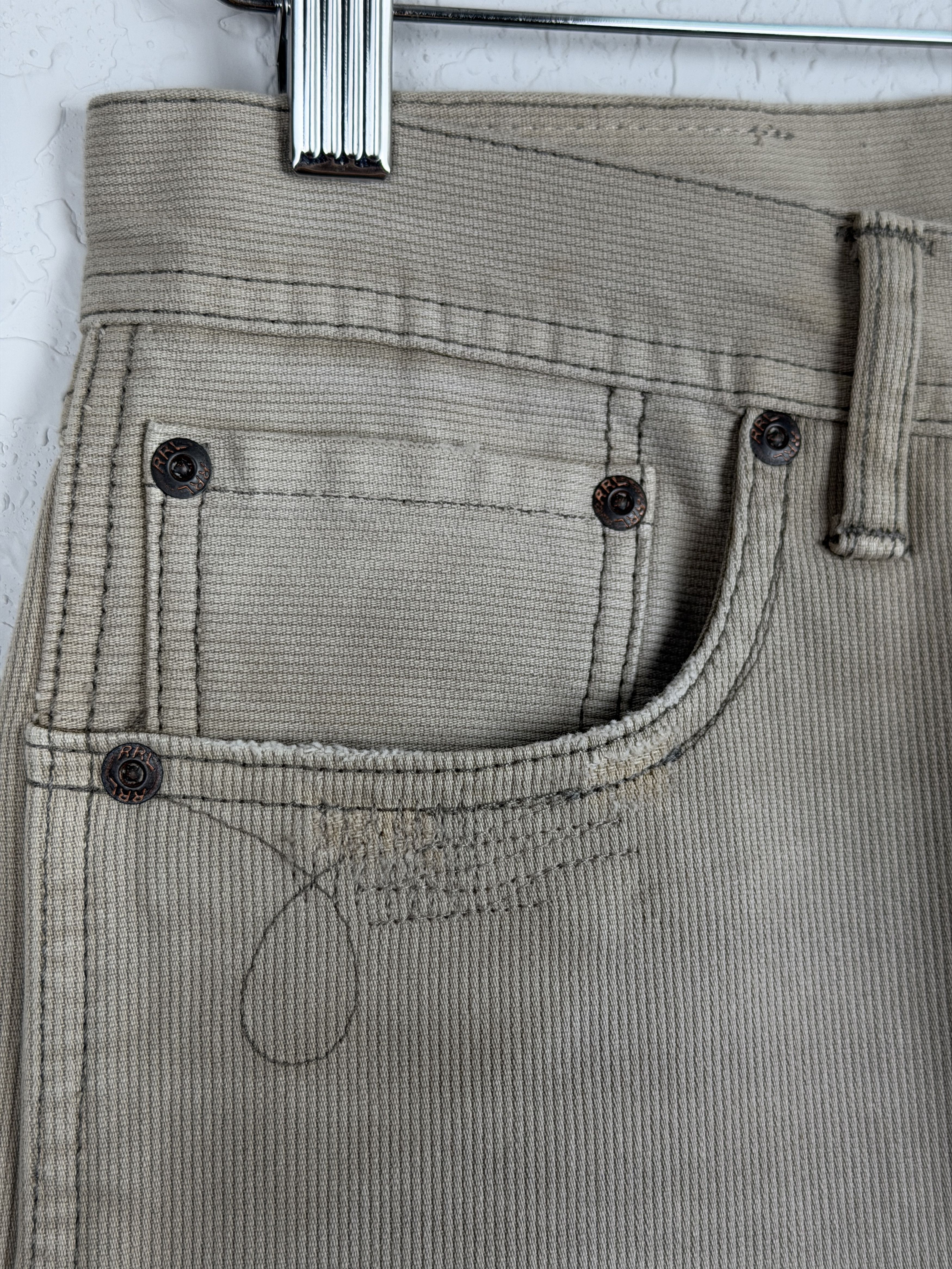 RRL Ralph Lauren Slim Fit Repaired Bedford Cord Pants Size US 30 / EU 46 - 6 Thumbnail